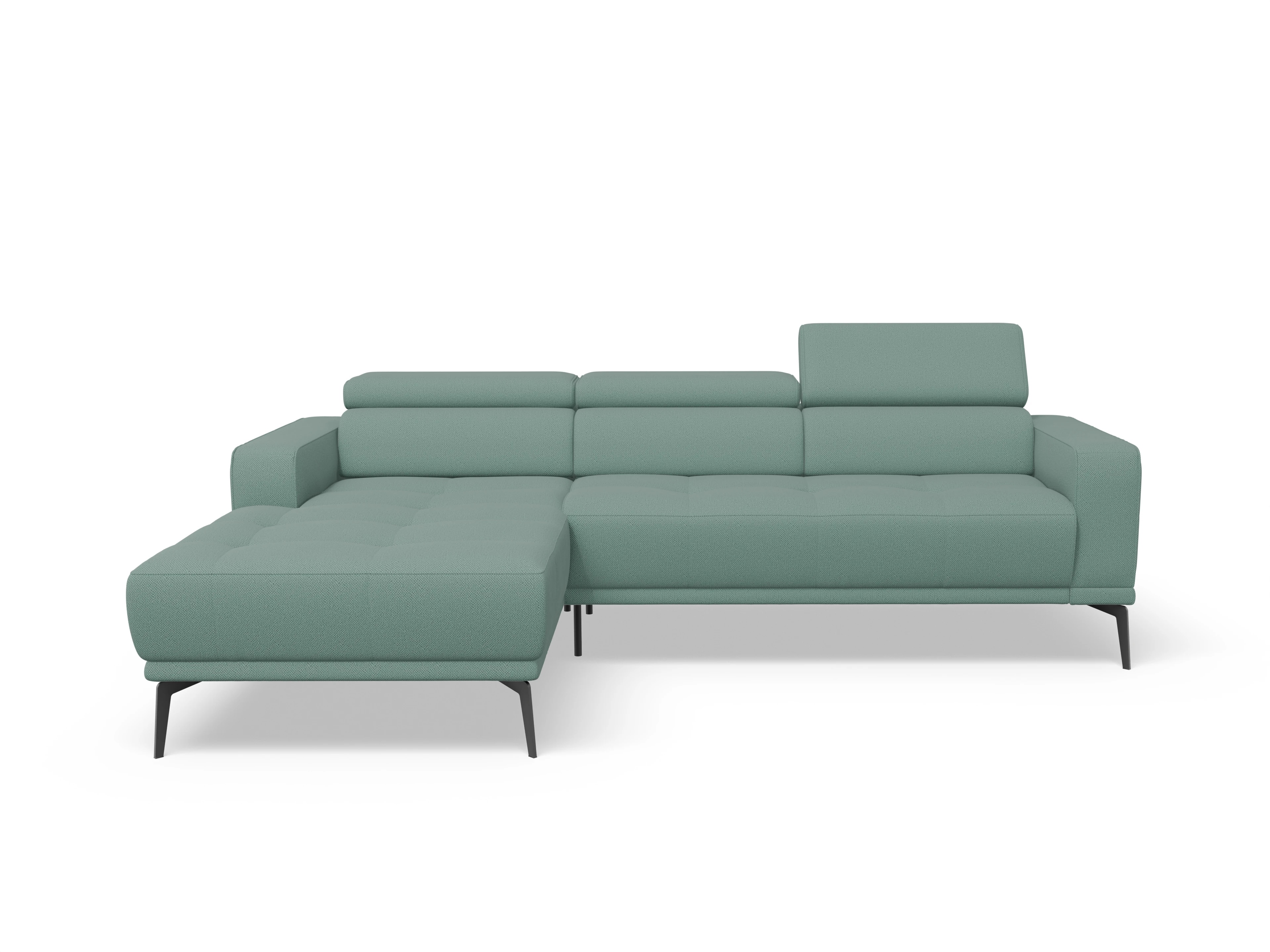 Ansicht des Produktes Marco Ecksofa links Abschluss offen in Stoff Blau