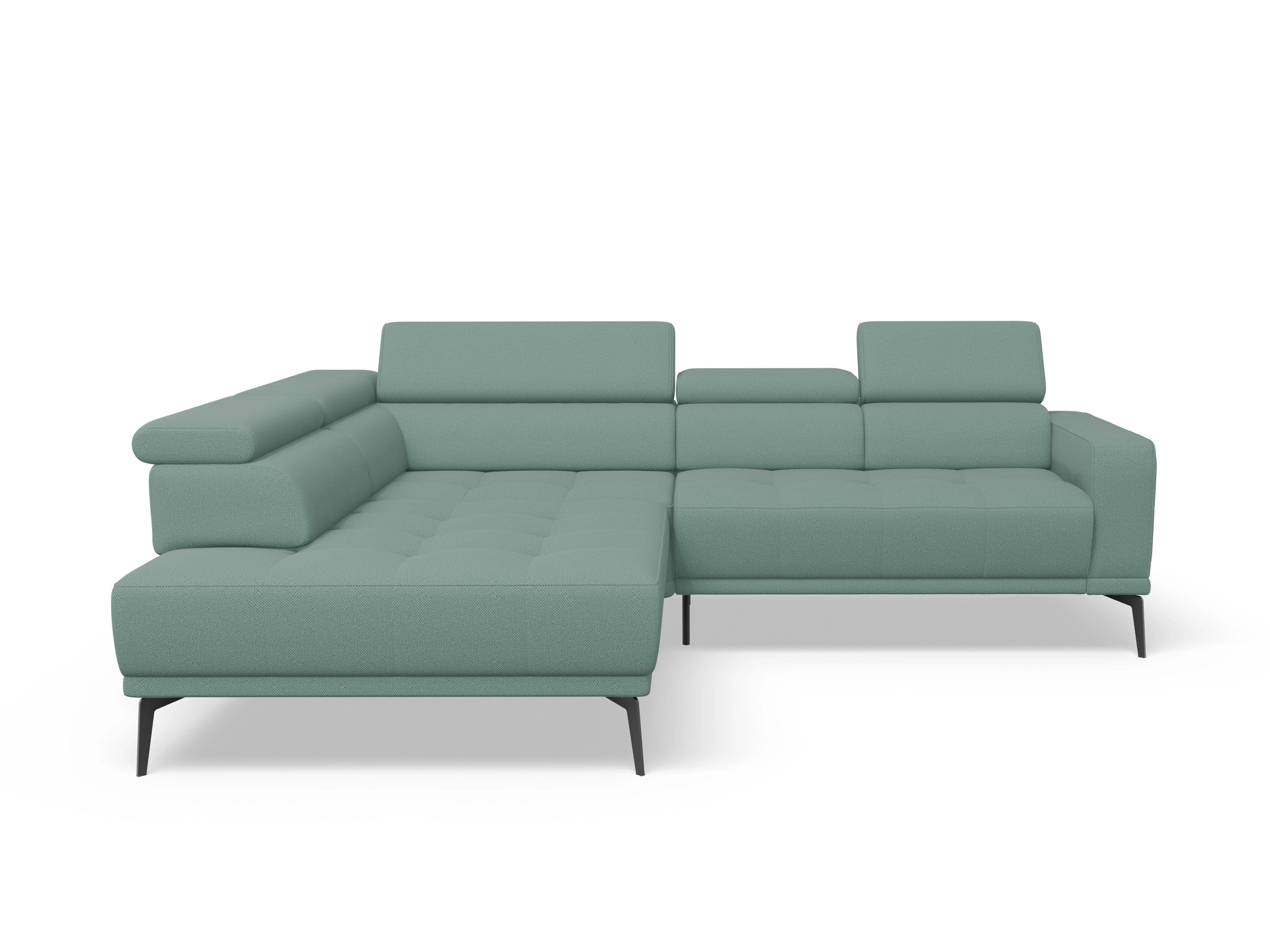 Ansicht des Produktes Marco Ecksofa links Abschluss offen in Stoff Blau