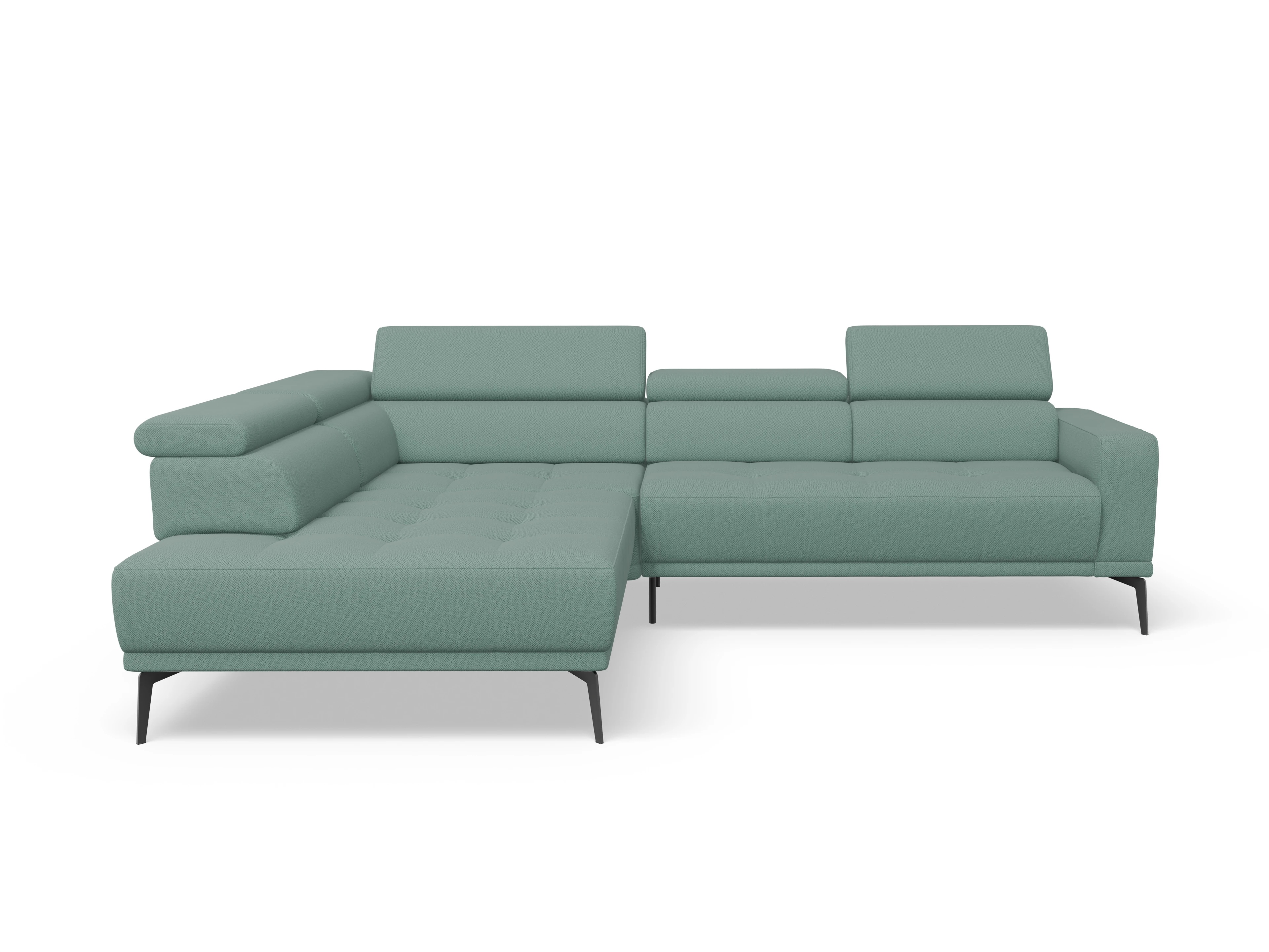 Ansicht des Produktes Marco Ecksofa links Abschluss offen in Stoff Blau