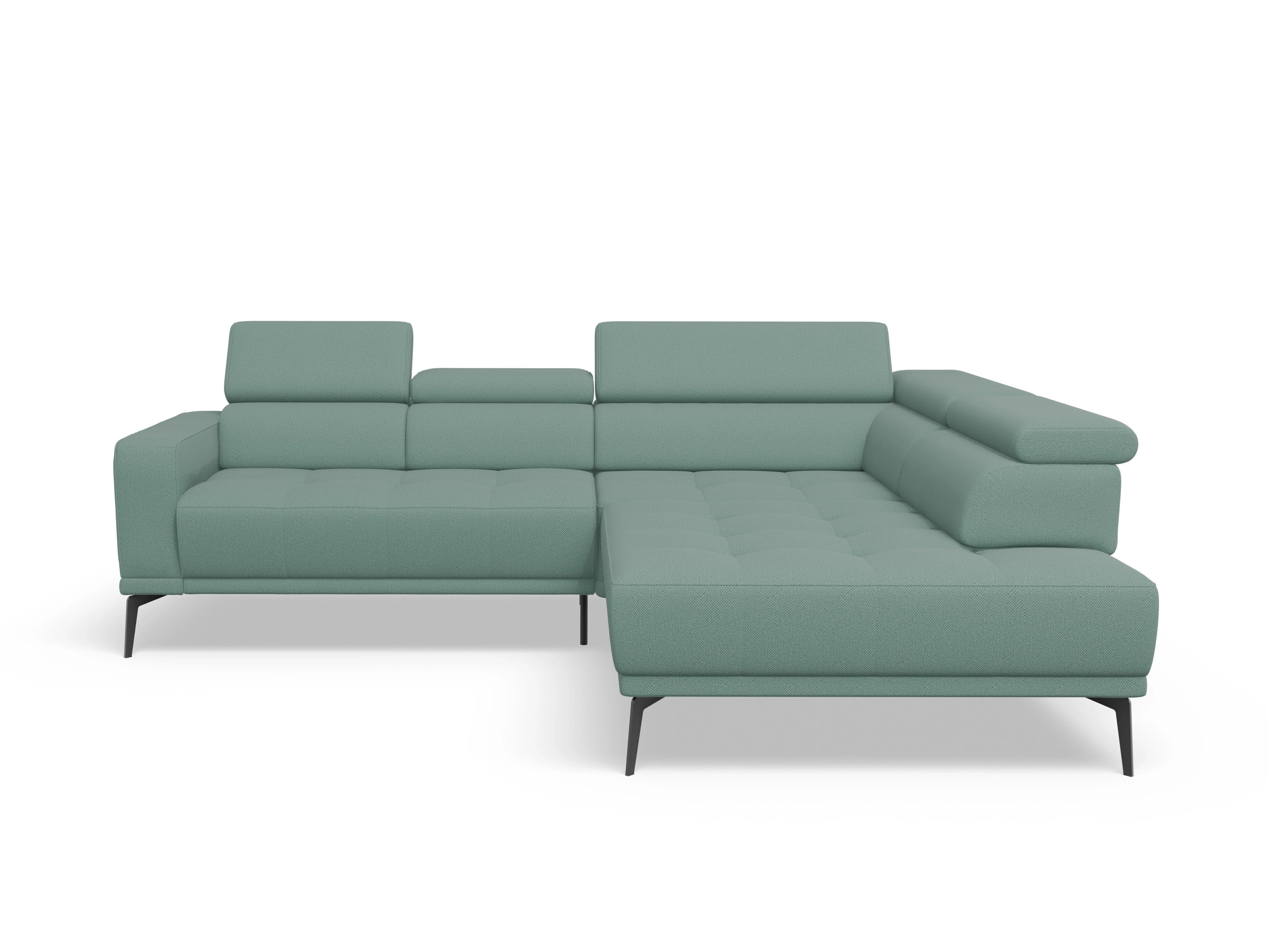 Marco Aho gr Small R (mit Funktionen) Ansicht des Produktes Marco Ecksofa rechts Abschluss offen in Stoff Blau