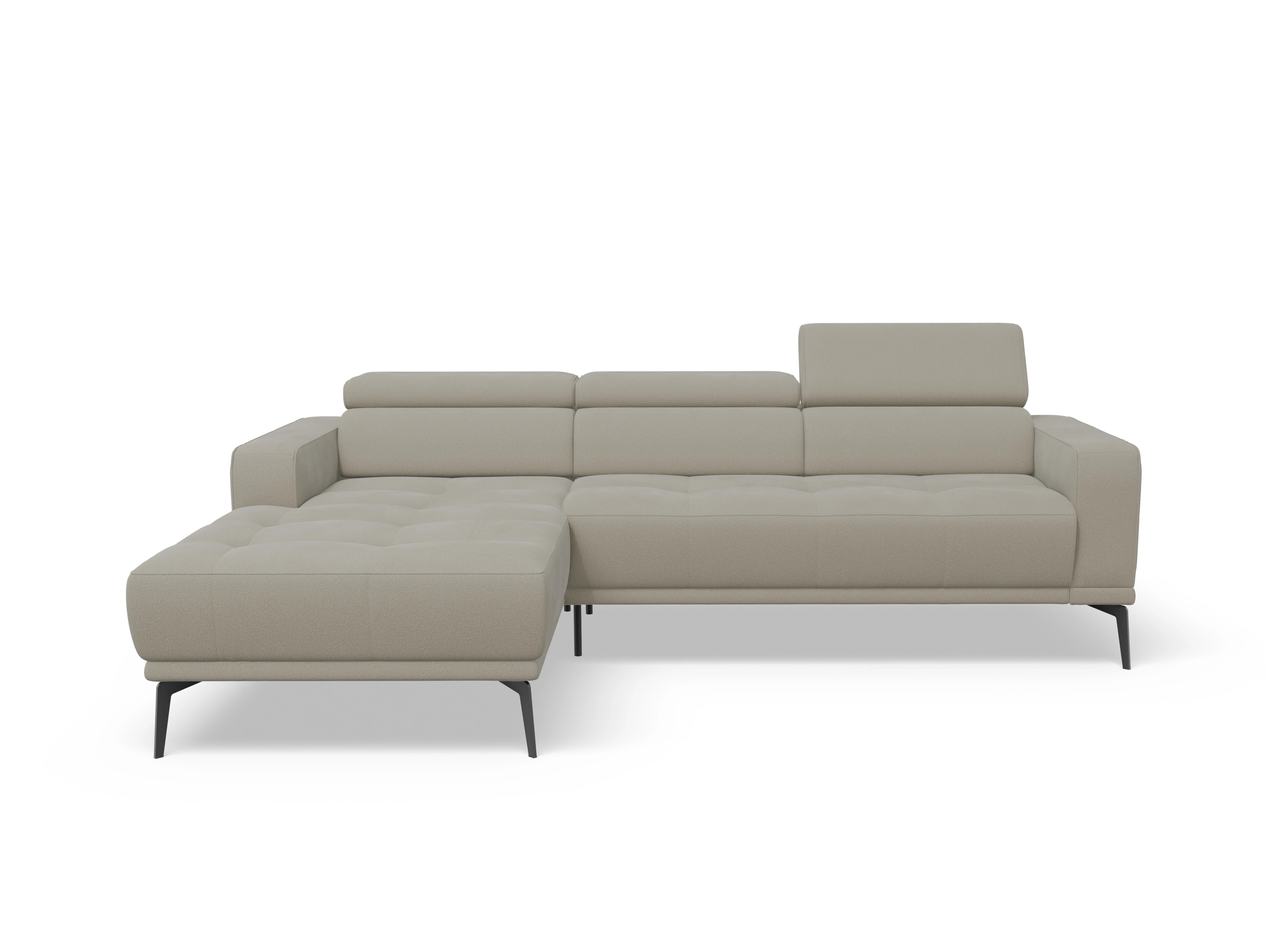 Marco LO Medium L Ansicht des Produktes Marco Ecksofa links Abschluss offen in Stoff Braun
