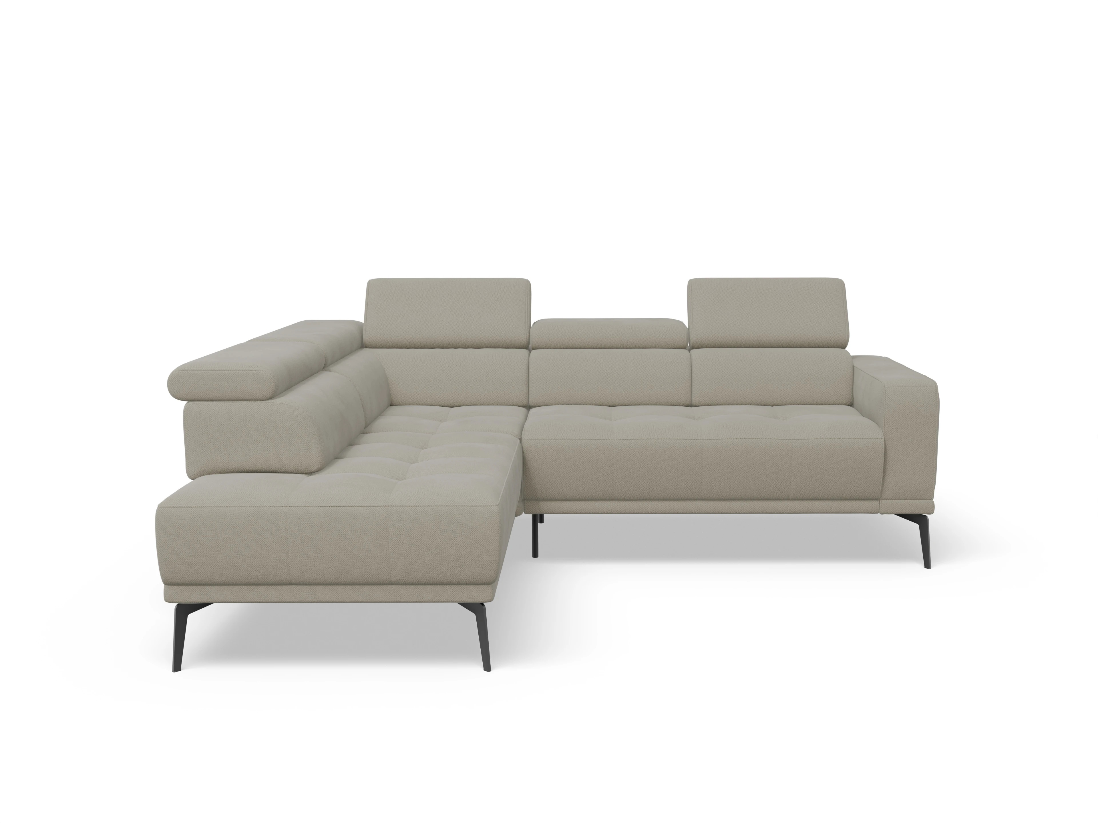 Ansicht des Produktes Marco Ecksofa links Abschluss offen in Stoff Braun