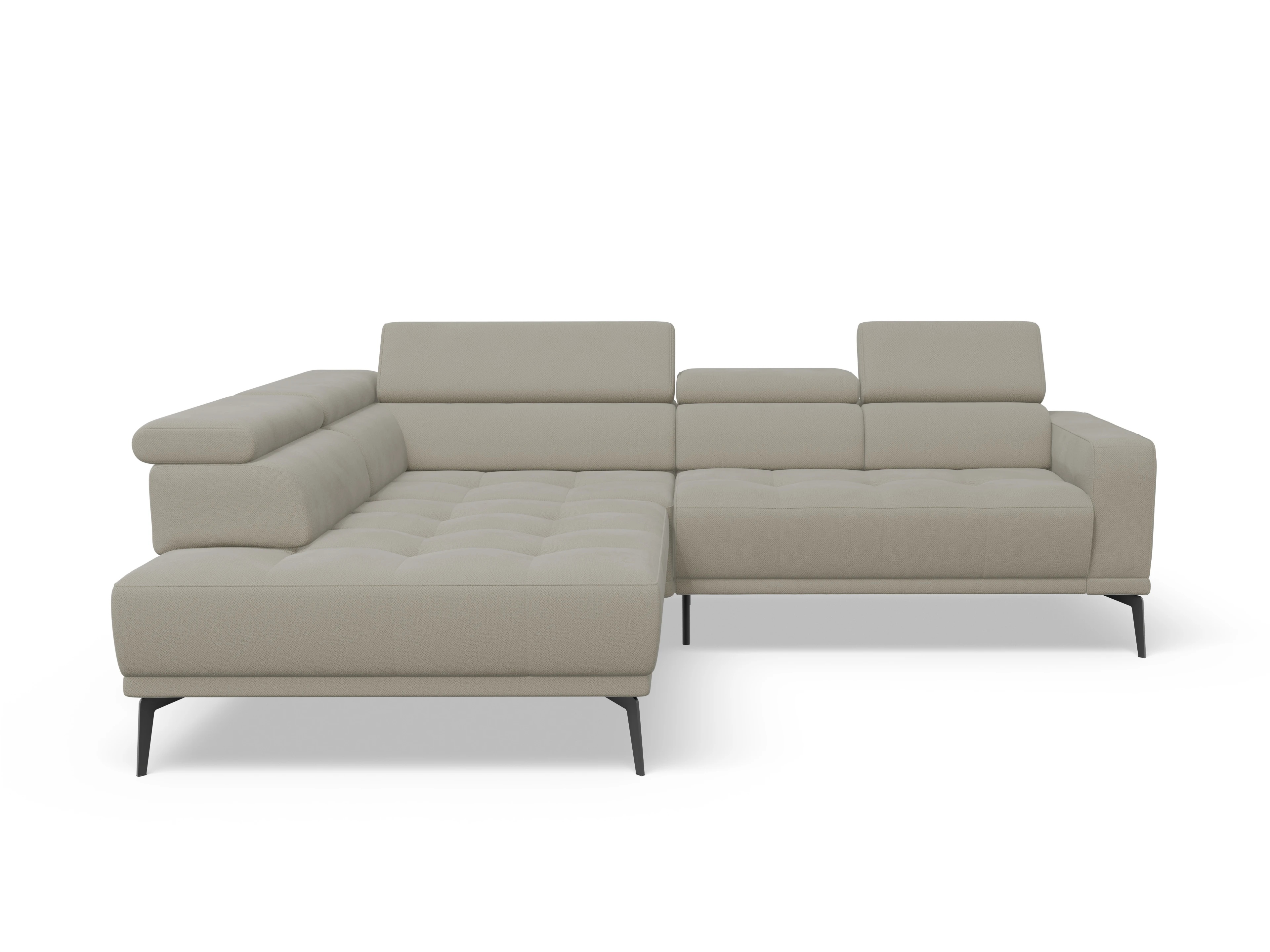 Ansicht des Produktes Marco Ecksofa links Abschluss offen in Stoff Braun
