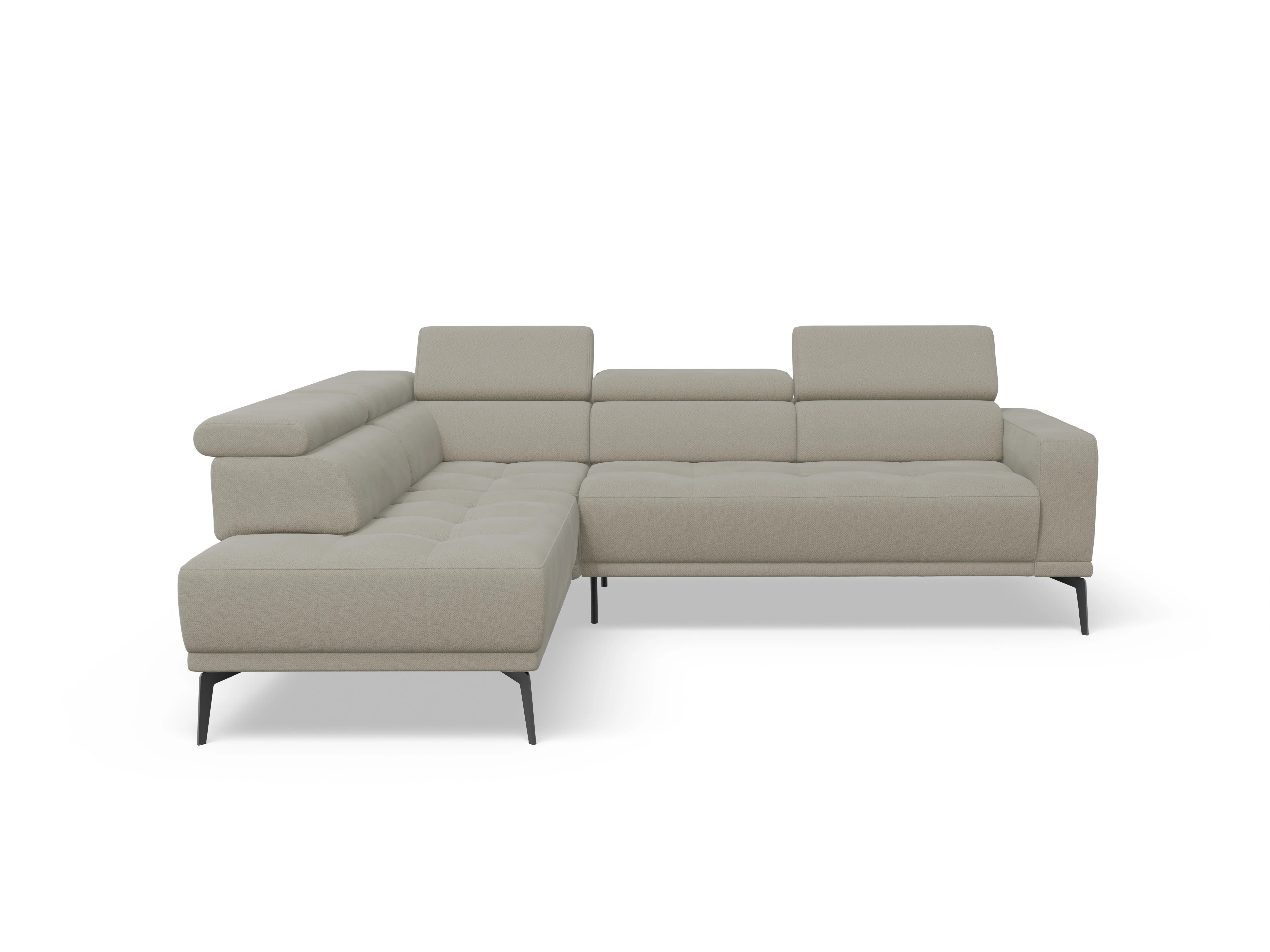 Ansicht des Produktes Marco Ecksofa links Abschluss offen in Stoff Braun