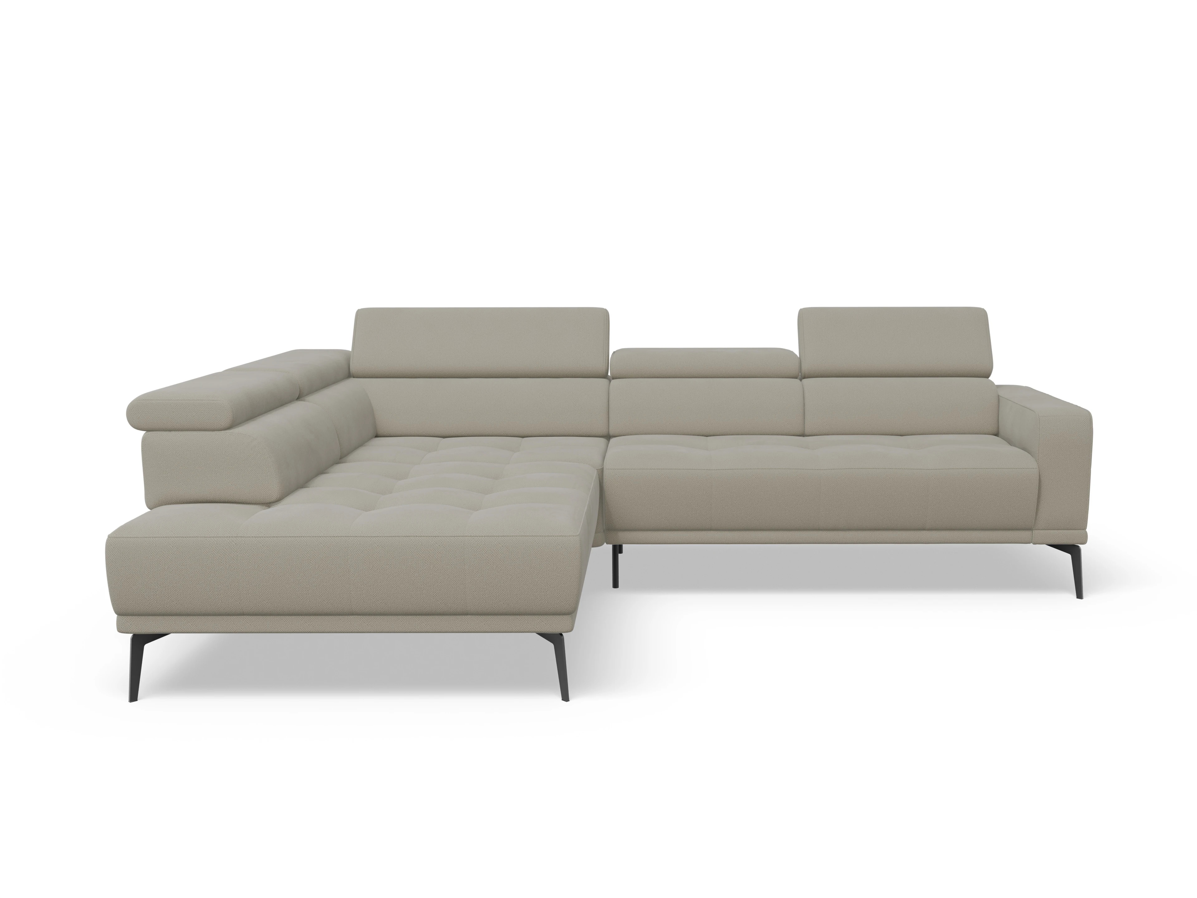 Marco Aho gr Medium L (mit Funktionen) Ansicht des Produktes Marco Ecksofa links Abschluss offen in Stoff Braun