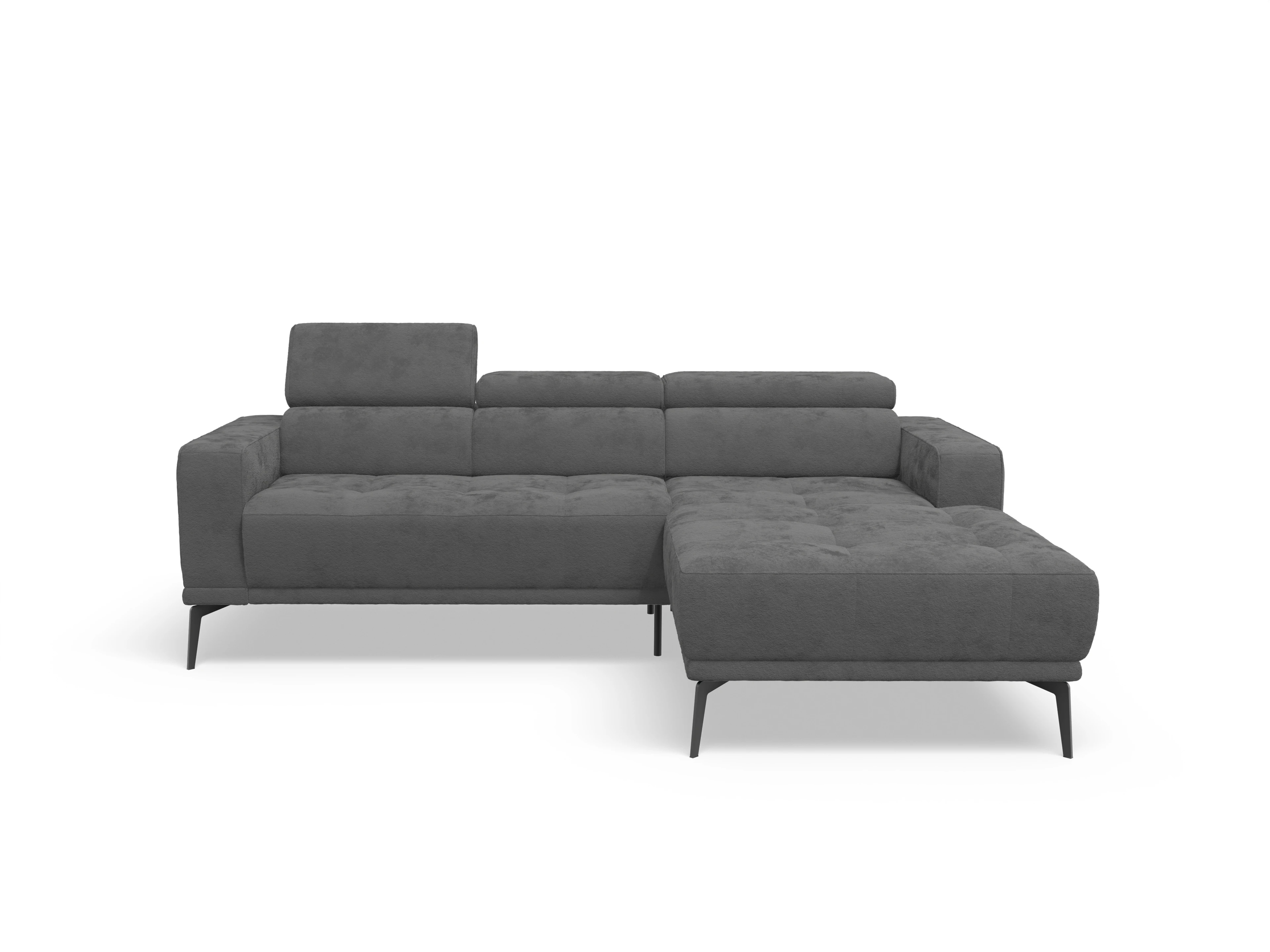 Marco LO Small R Ansicht des Produktes Marco Ecksofa rechts Abschluss offen in Stoff Grau