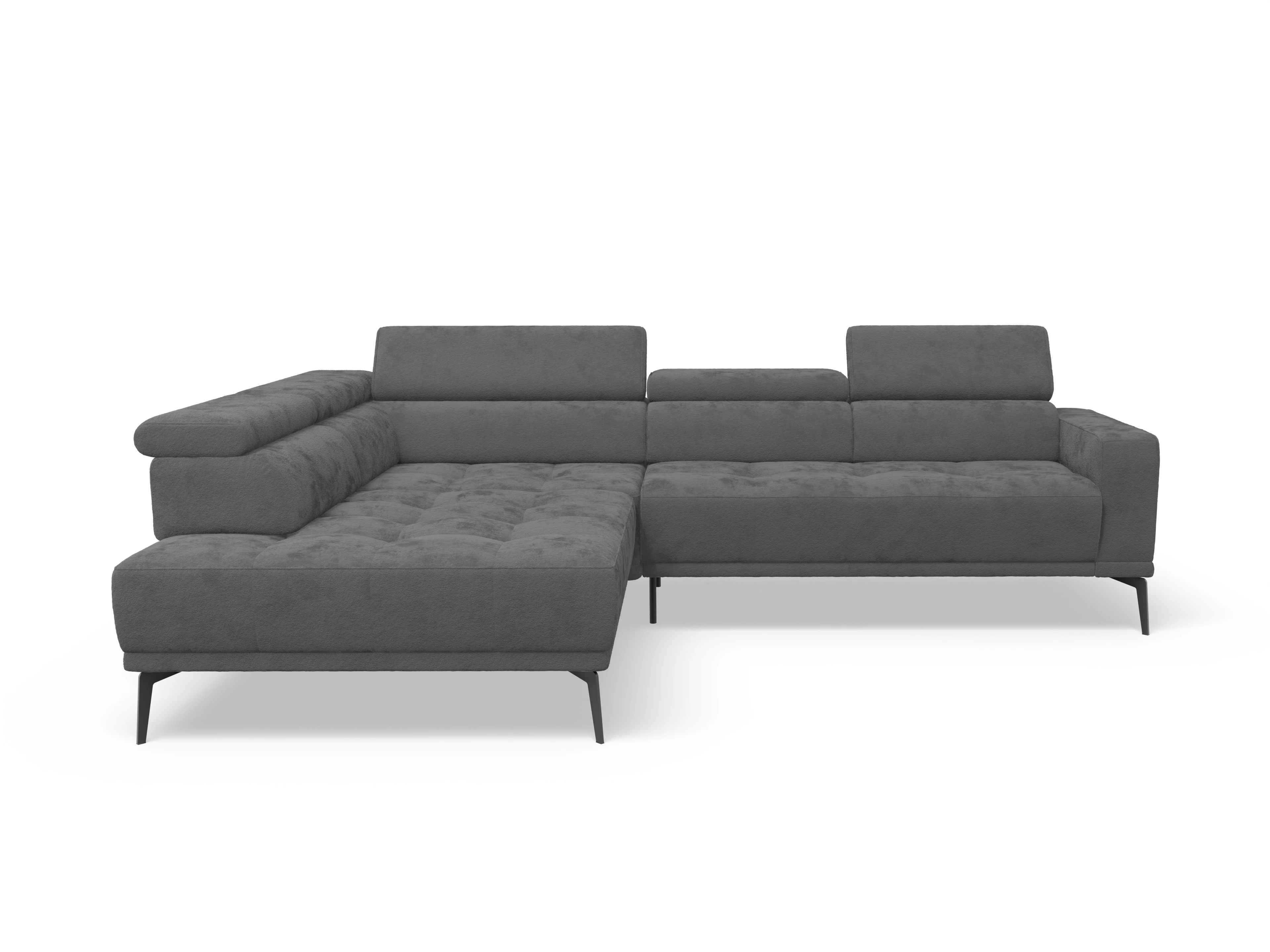 Ansicht des Produktes Marco Ecksofa links Abschluss offen in Stoff Grau