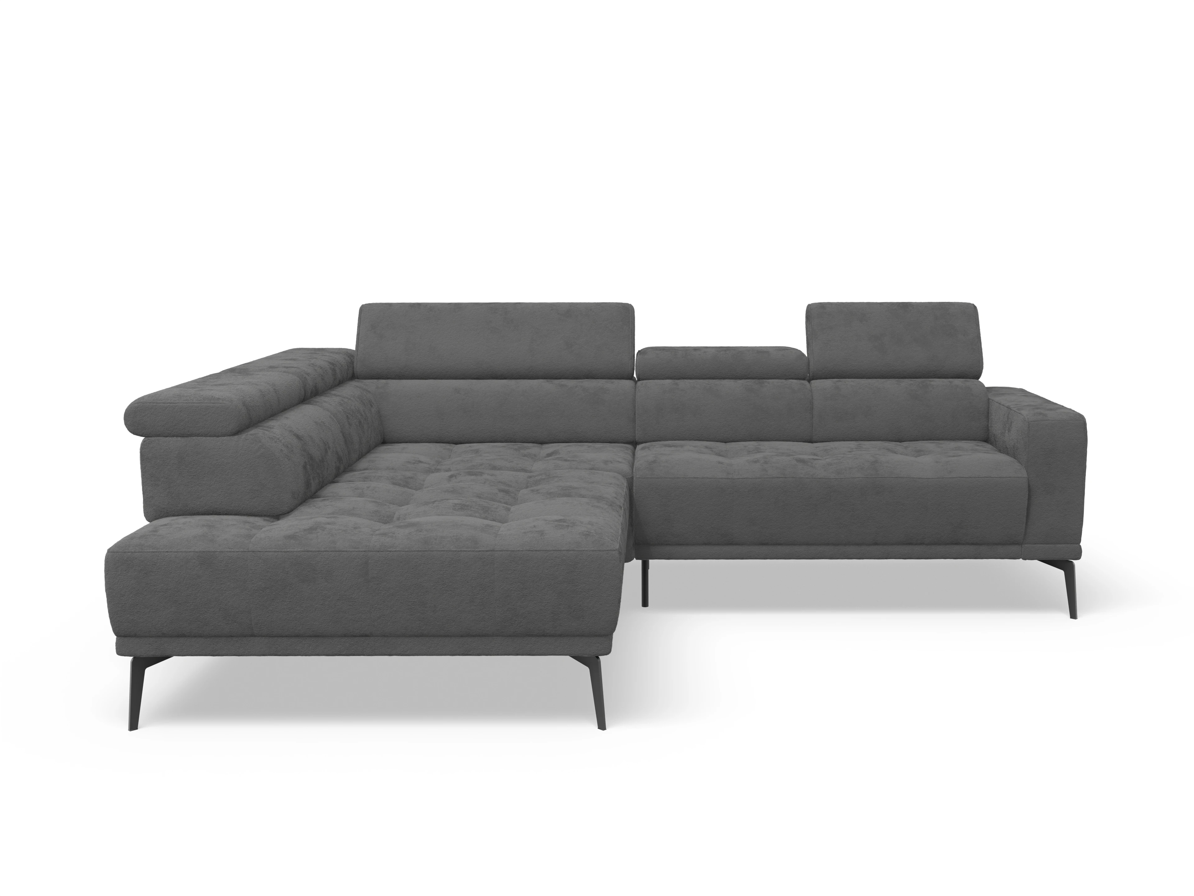 Ansicht des Produktes Marco Ecksofa links Abschluss offen in Stoff Grau