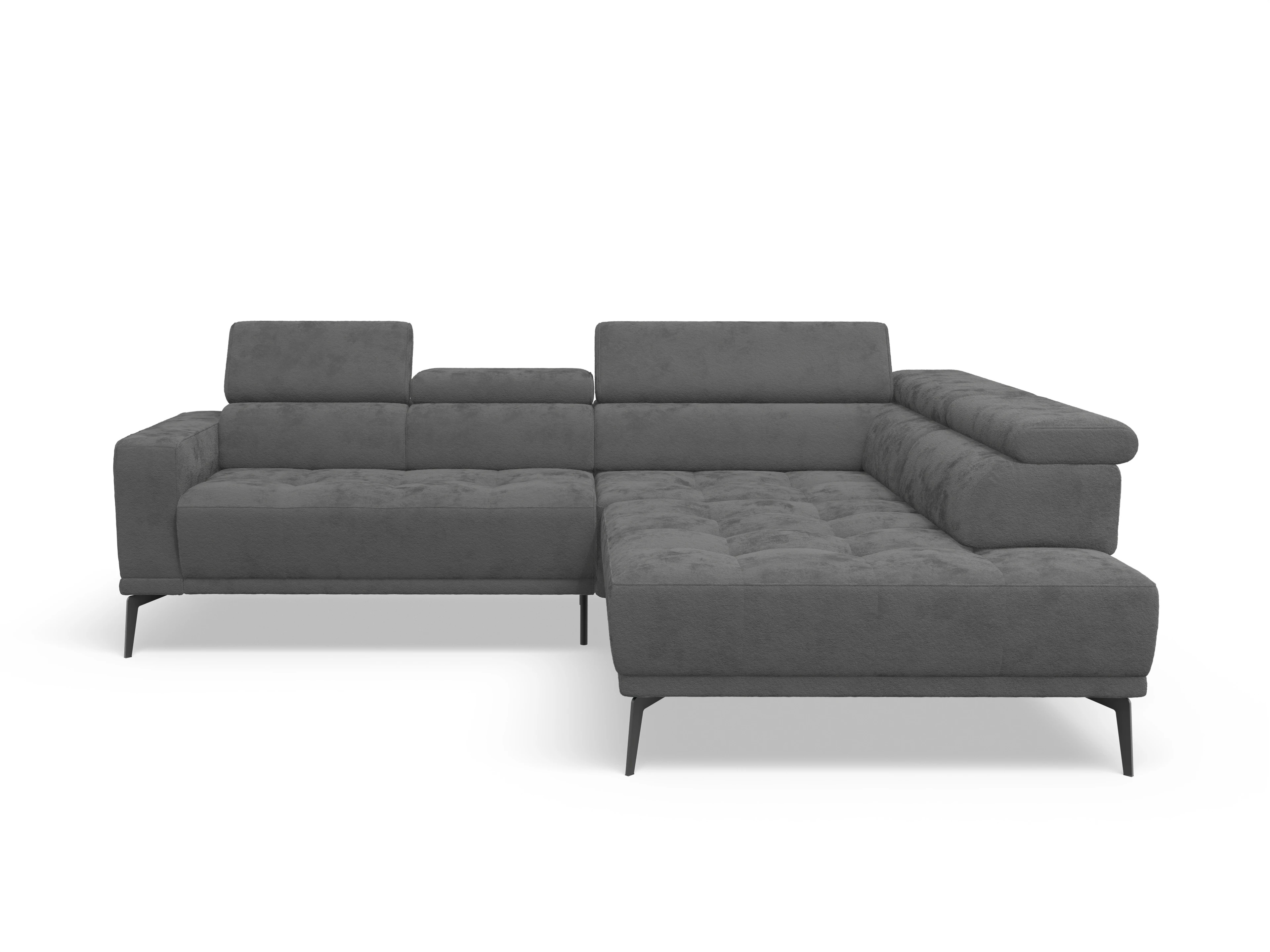 Ansicht des Produktes Marco Ecksofa rechts Abschluss offen in Stoff Grau
