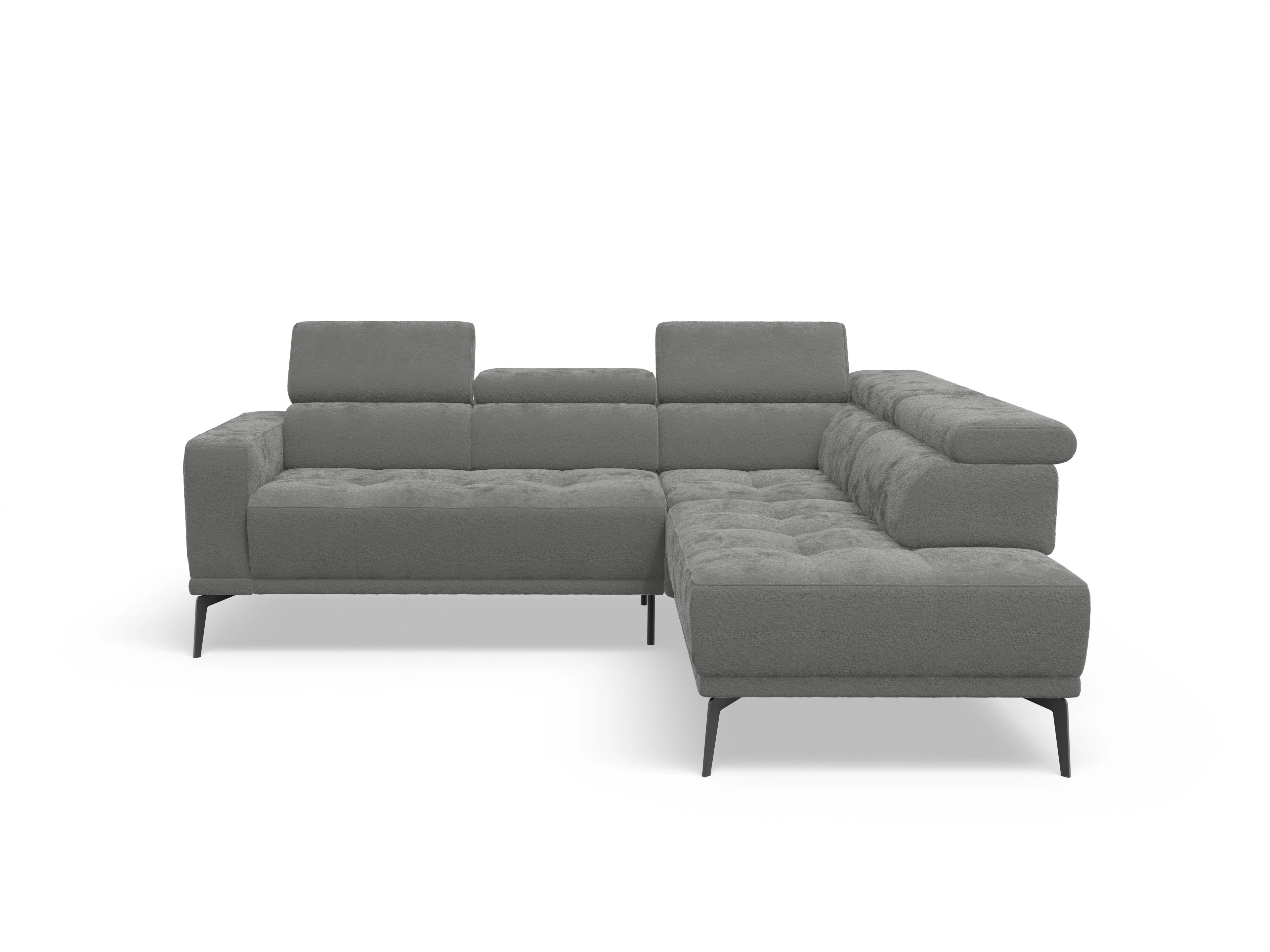 Ansicht des Produktes Marco Ecksofa rechts Abschluss offen in Stoff Grau