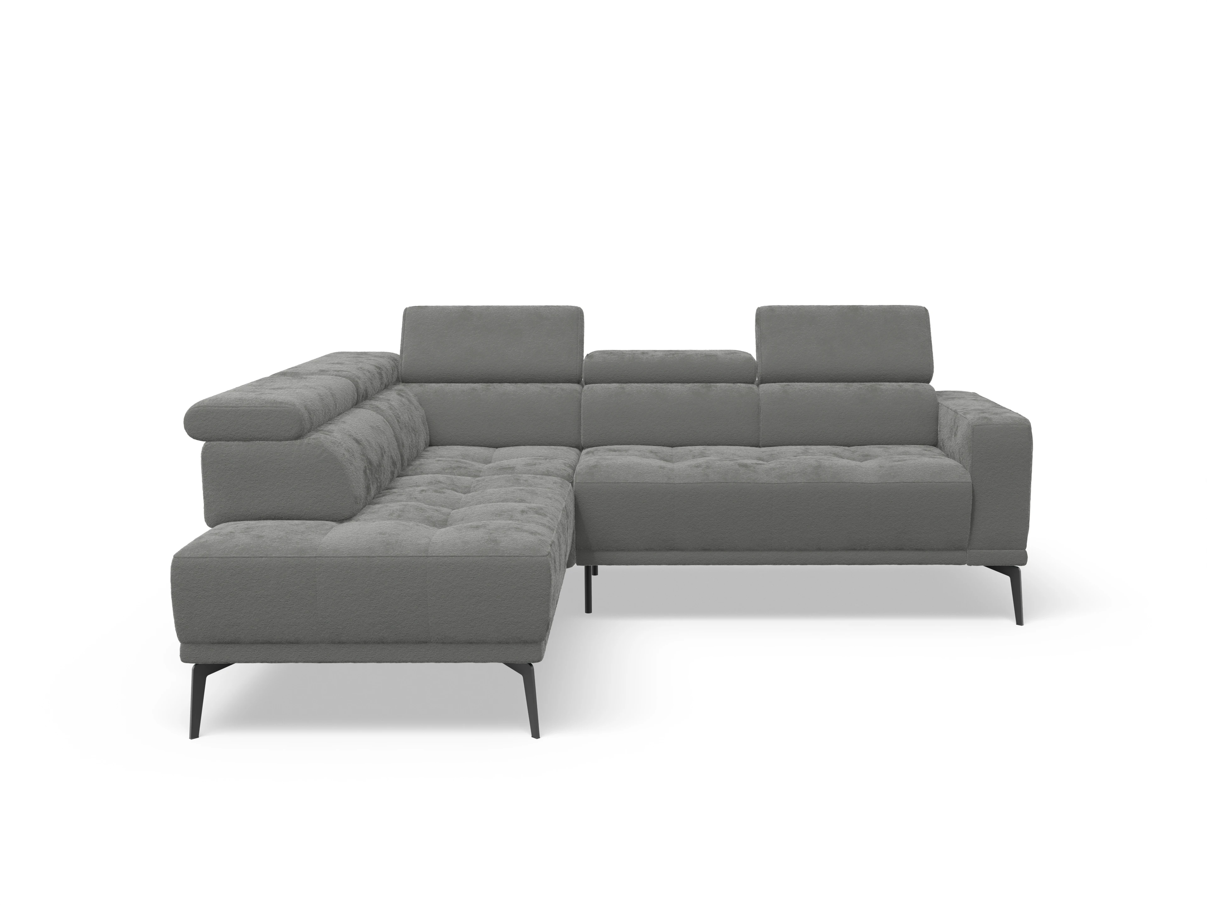 Marco Aho kl Small L Ansicht des Produktes Marco Ecksofa links Abschluss offen in Stoff Grau