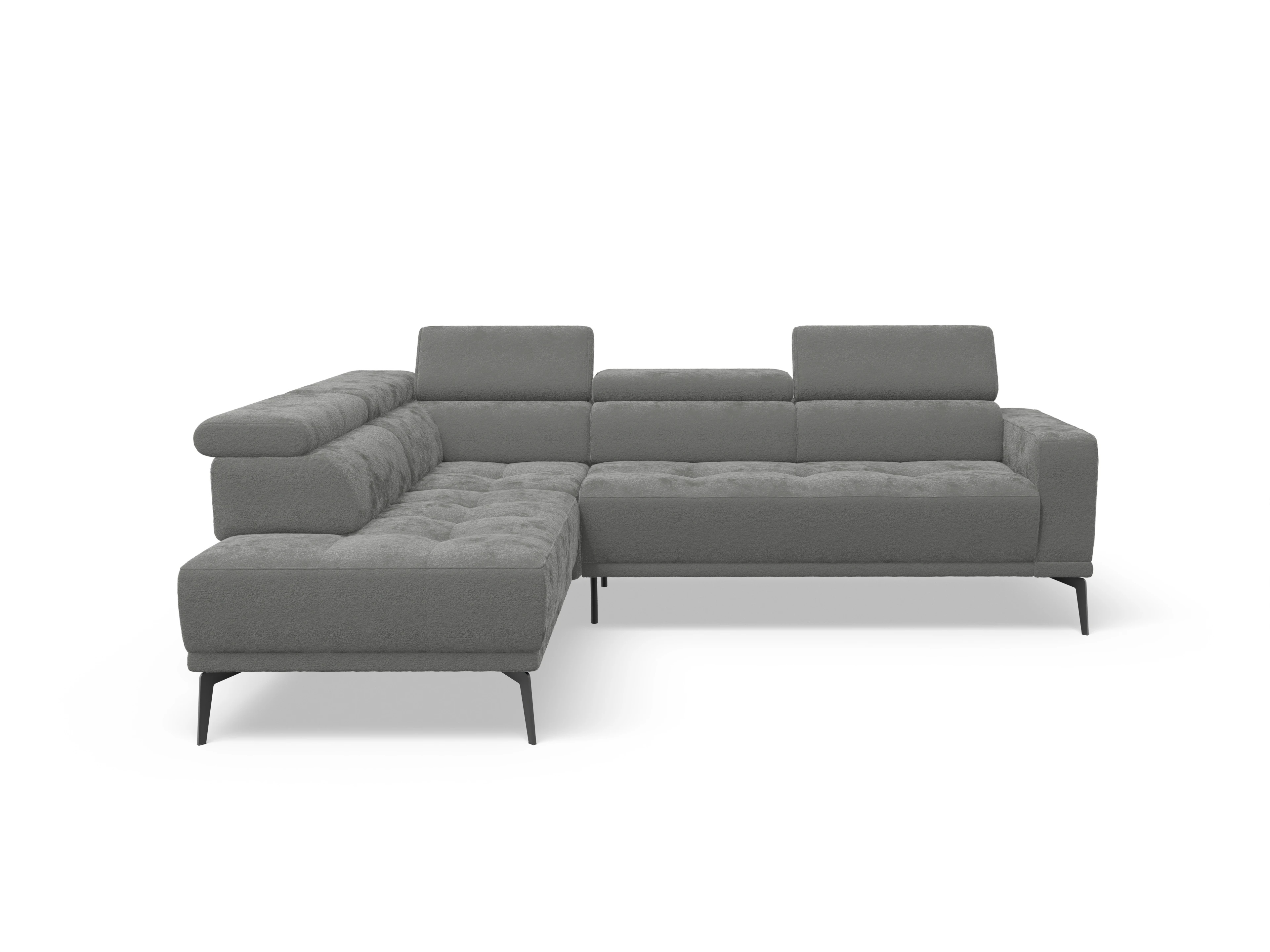 Ansicht des Produktes Marco Ecksofa links Abschluss offen in Stoff Grau