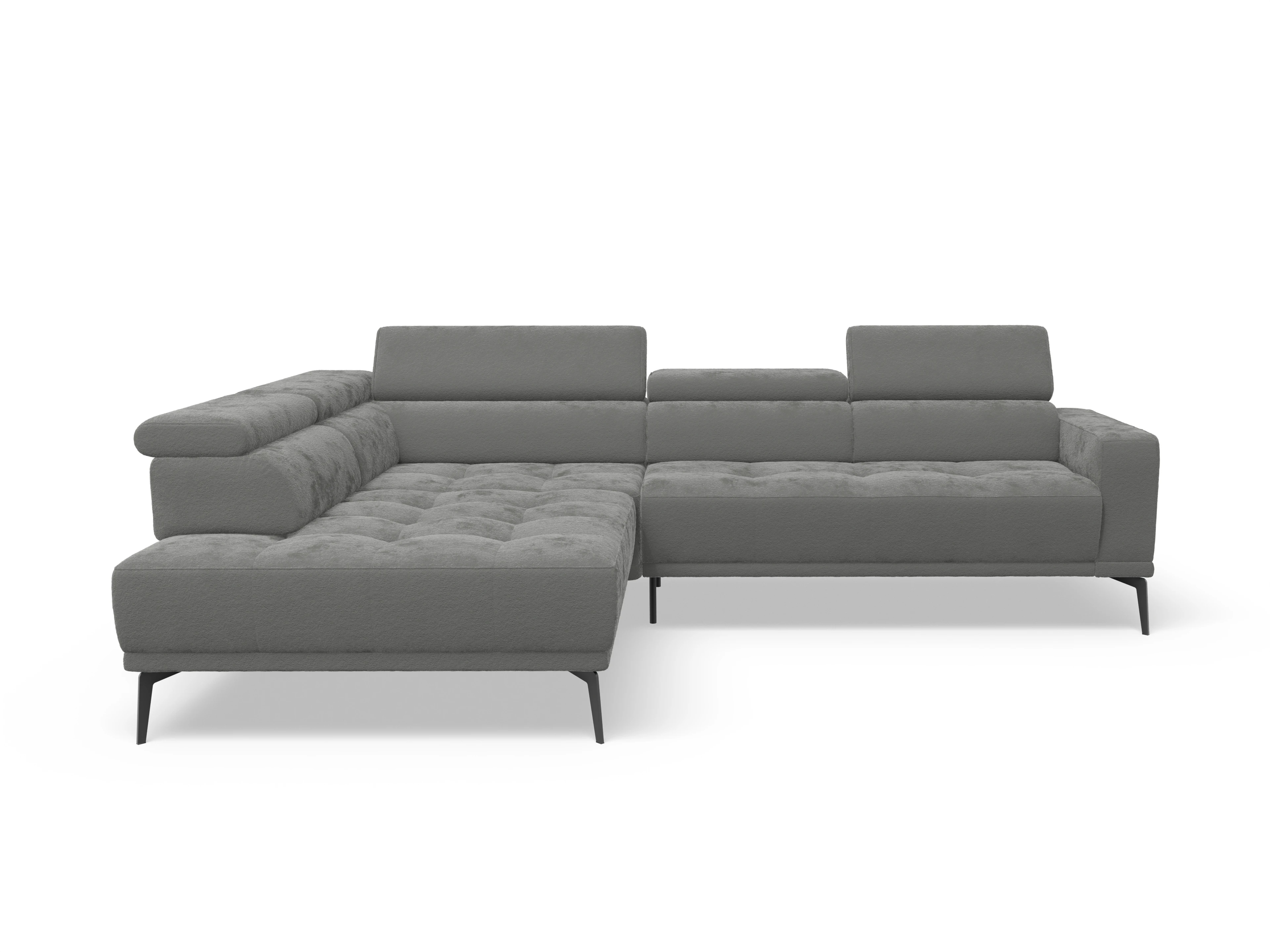 Ansicht des Produktes Marco Ecksofa links Abschluss offen in Stoff Grau