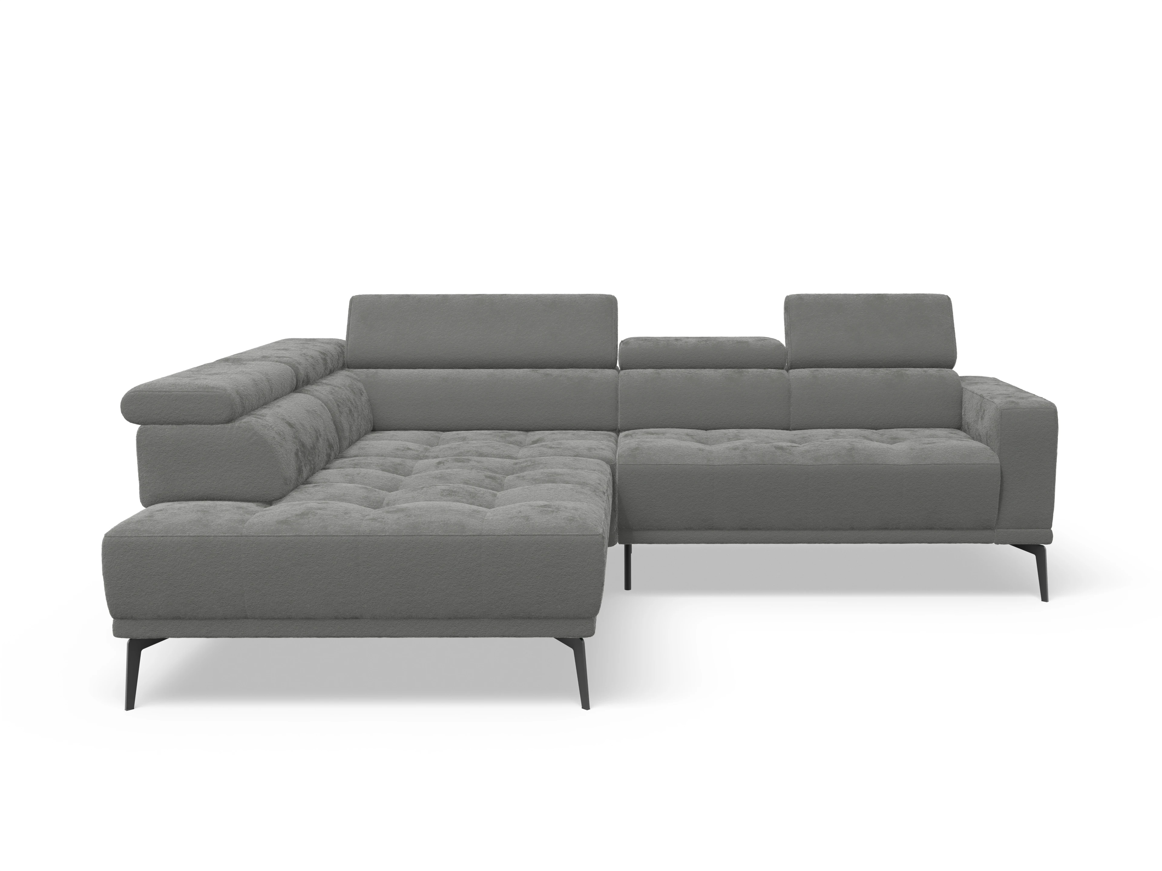 Ansicht des Produktes Marco Ecksofa links Abschluss offen in Stoff Grau