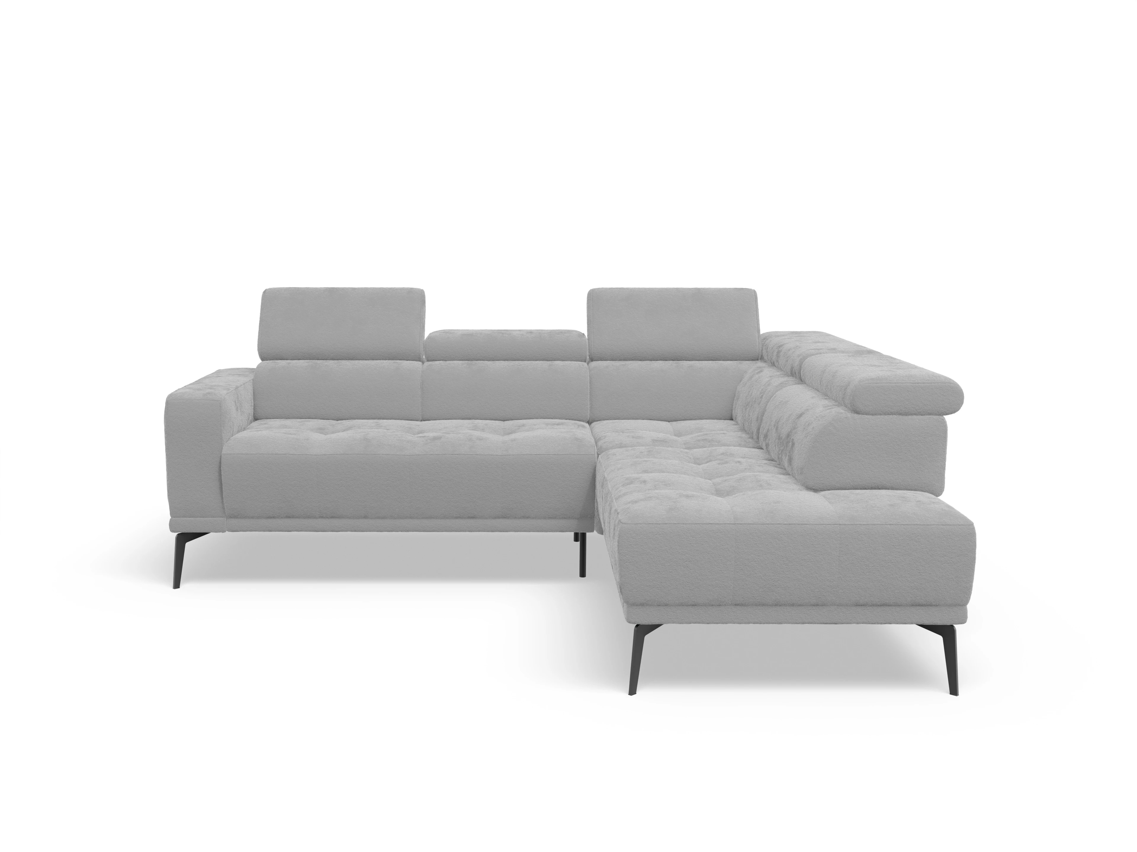 Marco Aho kl Small R Ansicht des Produktes Marco Ecksofa rechts Abschluss offen in Stoff Grau