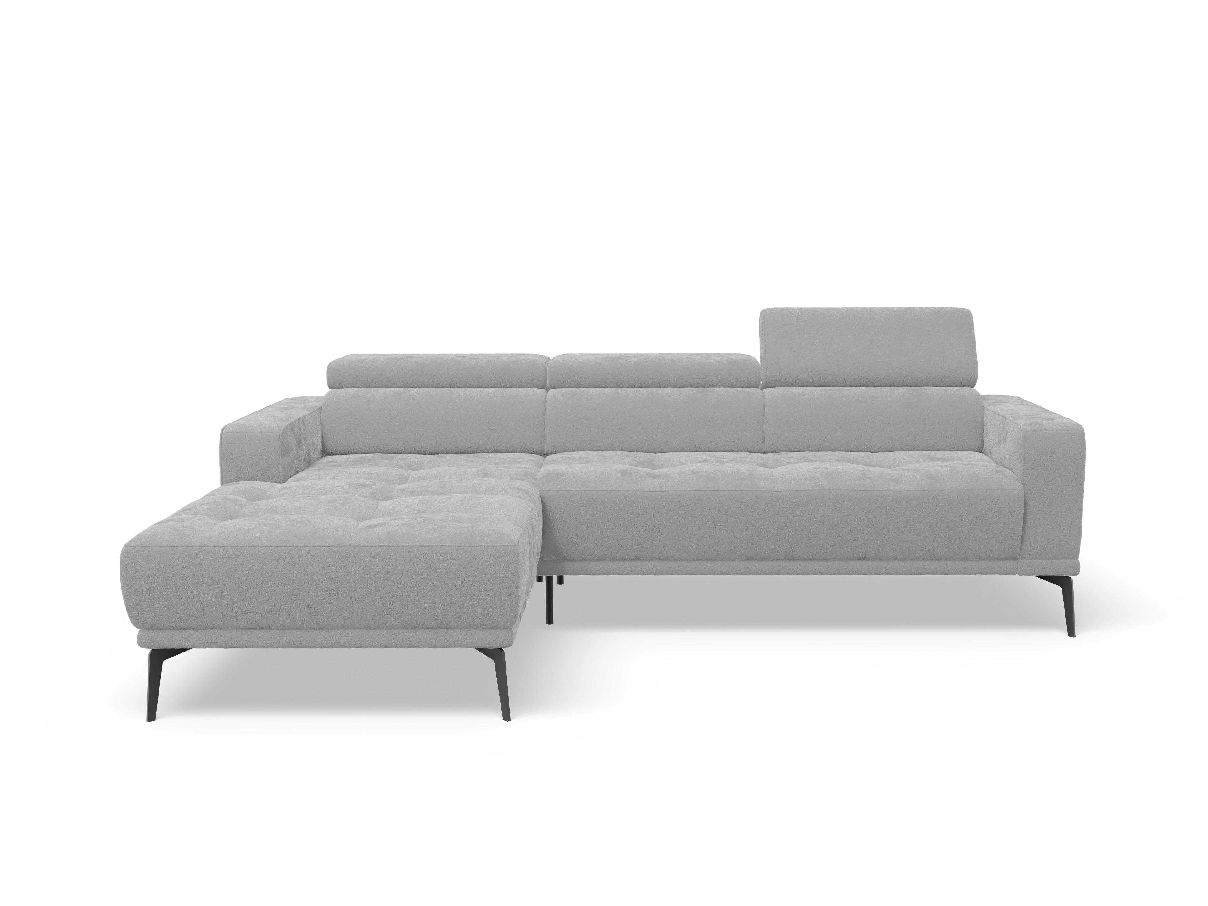 Ansicht des Produktes Marco Ecksofa links Abschluss offen in Stoff Grau