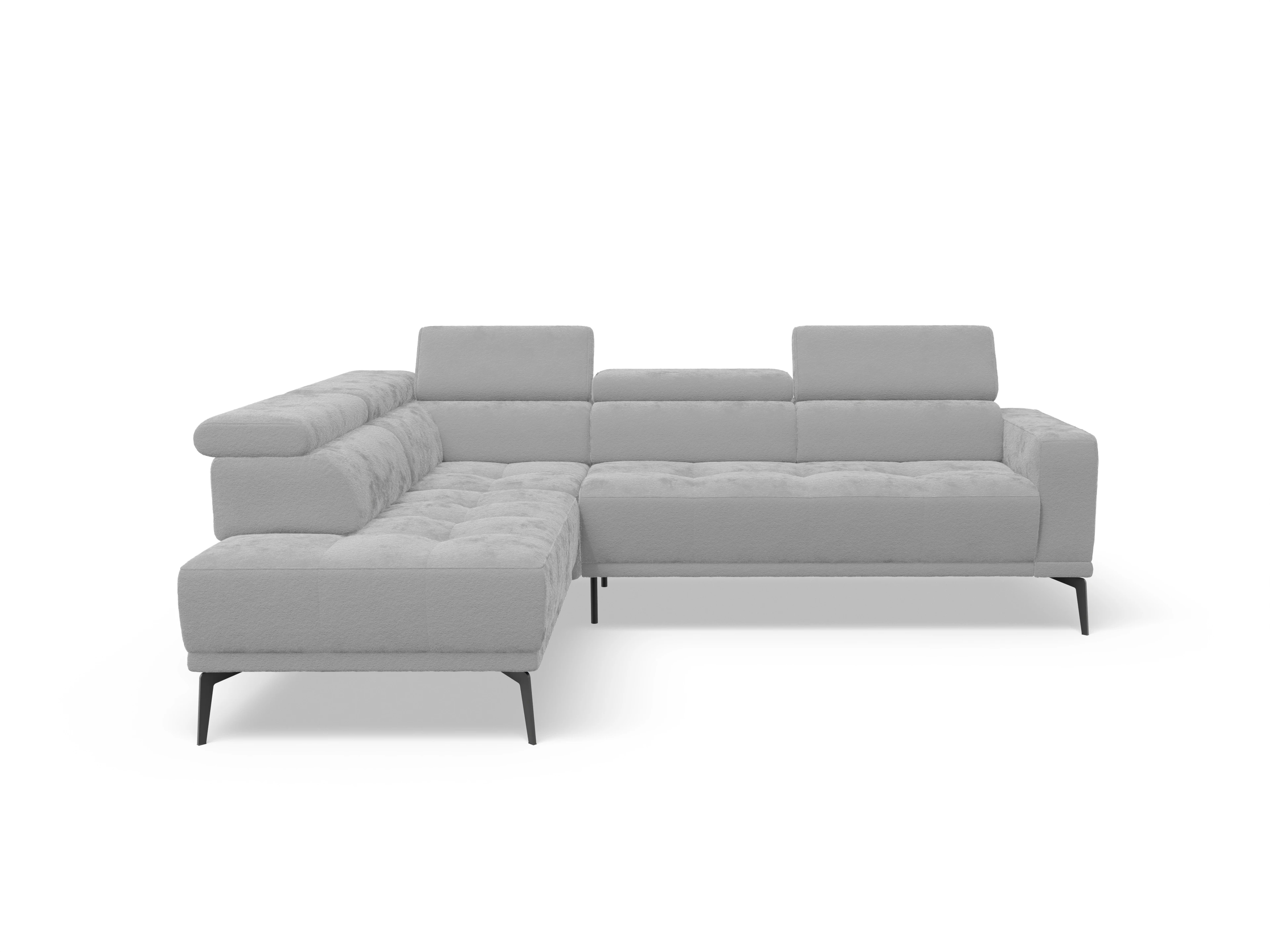 Ansicht des Produktes Marco Ecksofa links Abschluss offen in Stoff Grau