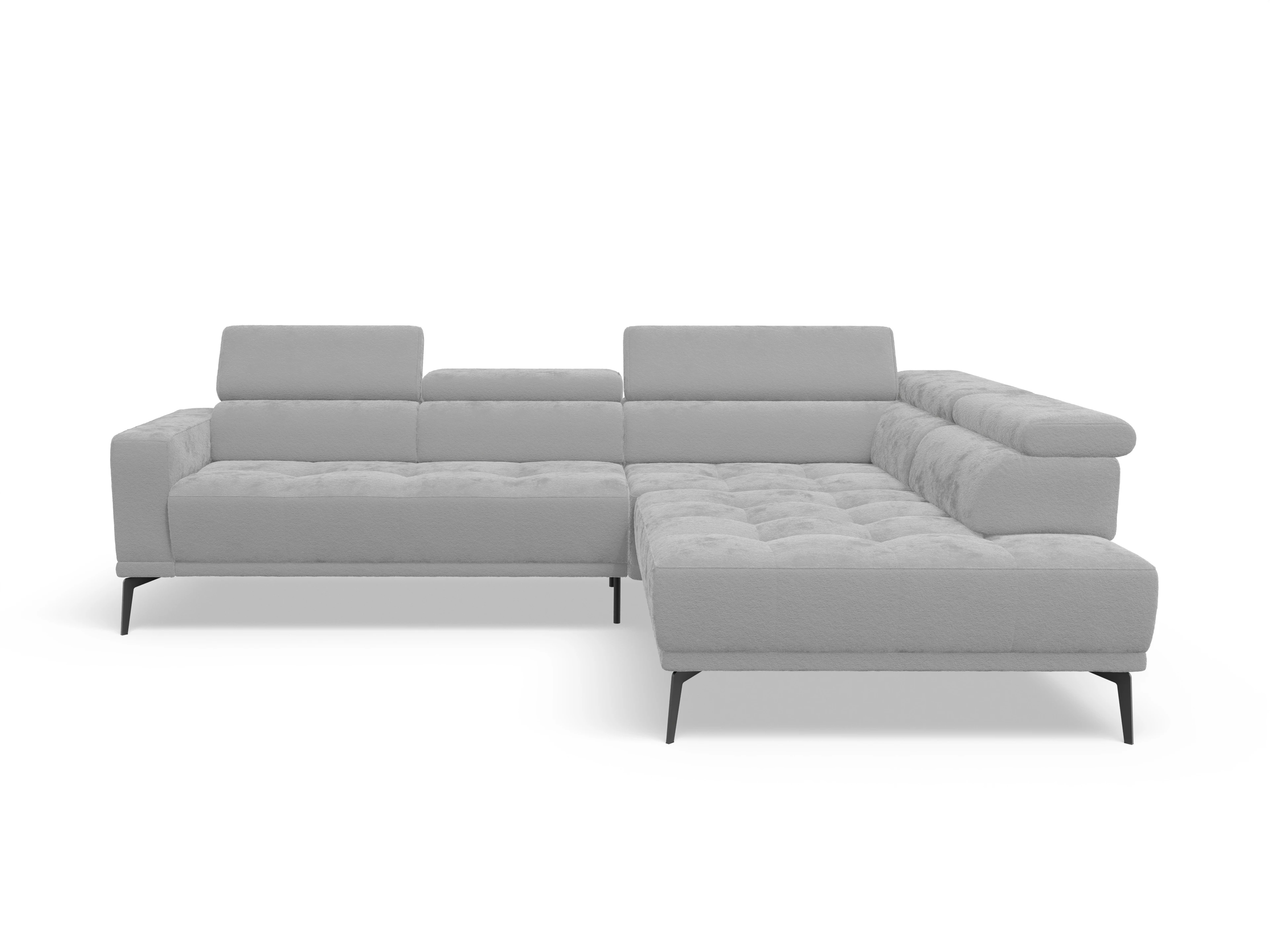 Ansicht des Produktes Marco Ecksofa rechts Abschluss offen in Stoff Grau