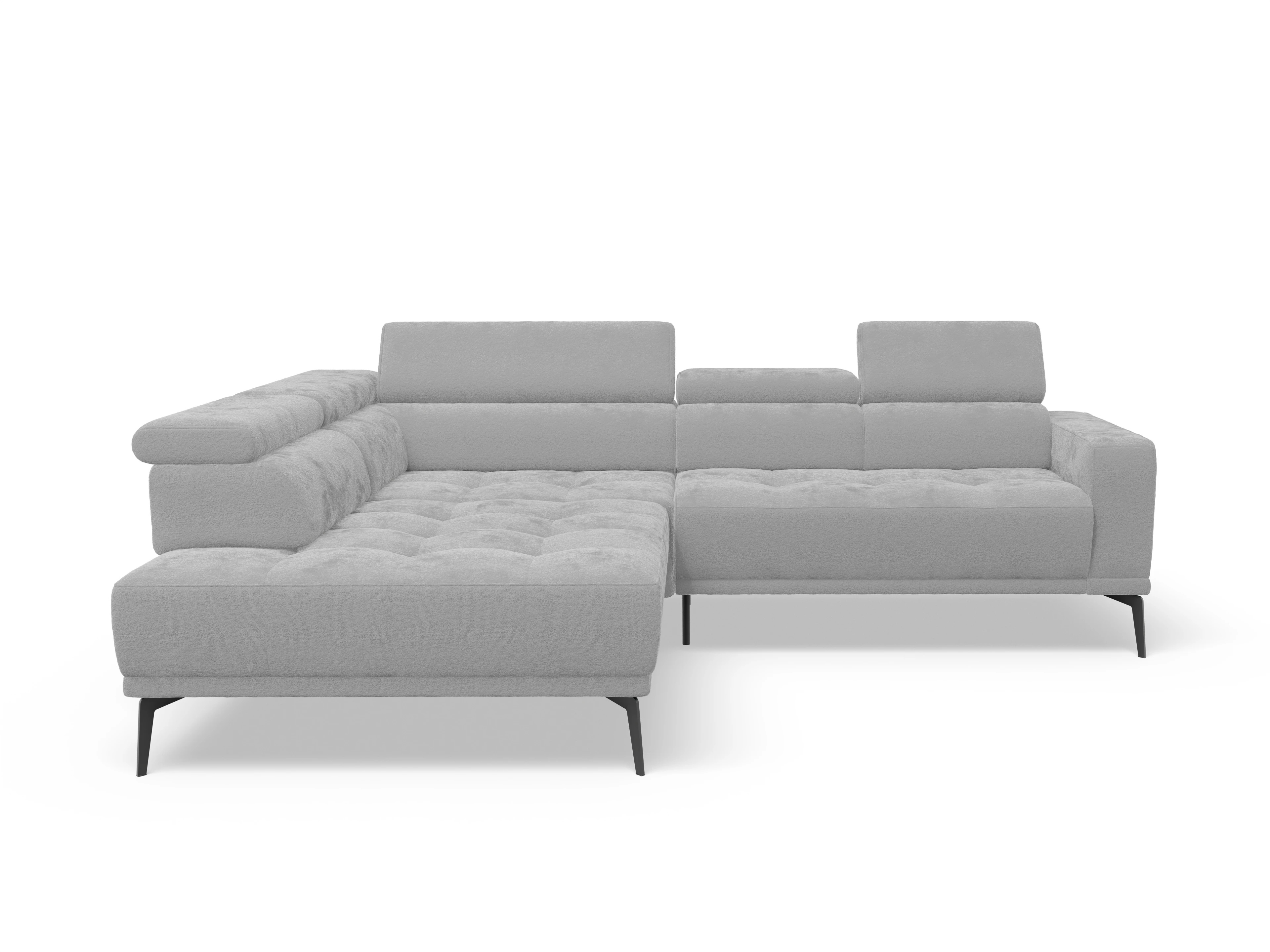 Ansicht des Produktes Marco Ecksofa links Abschluss offen in Stoff Grau