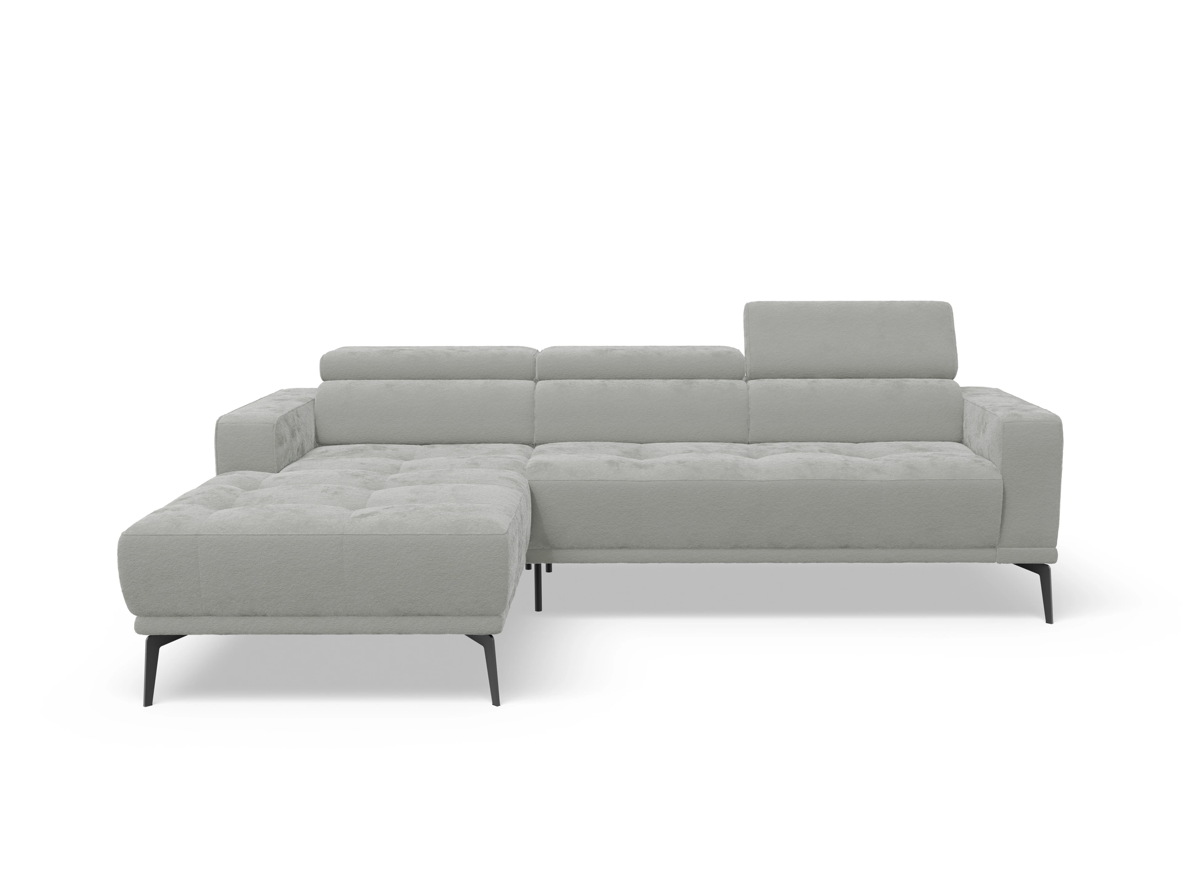 Marco LO Medium L Ansicht des Produktes Marco Ecksofa links Abschluss offen in Stoff Grau
