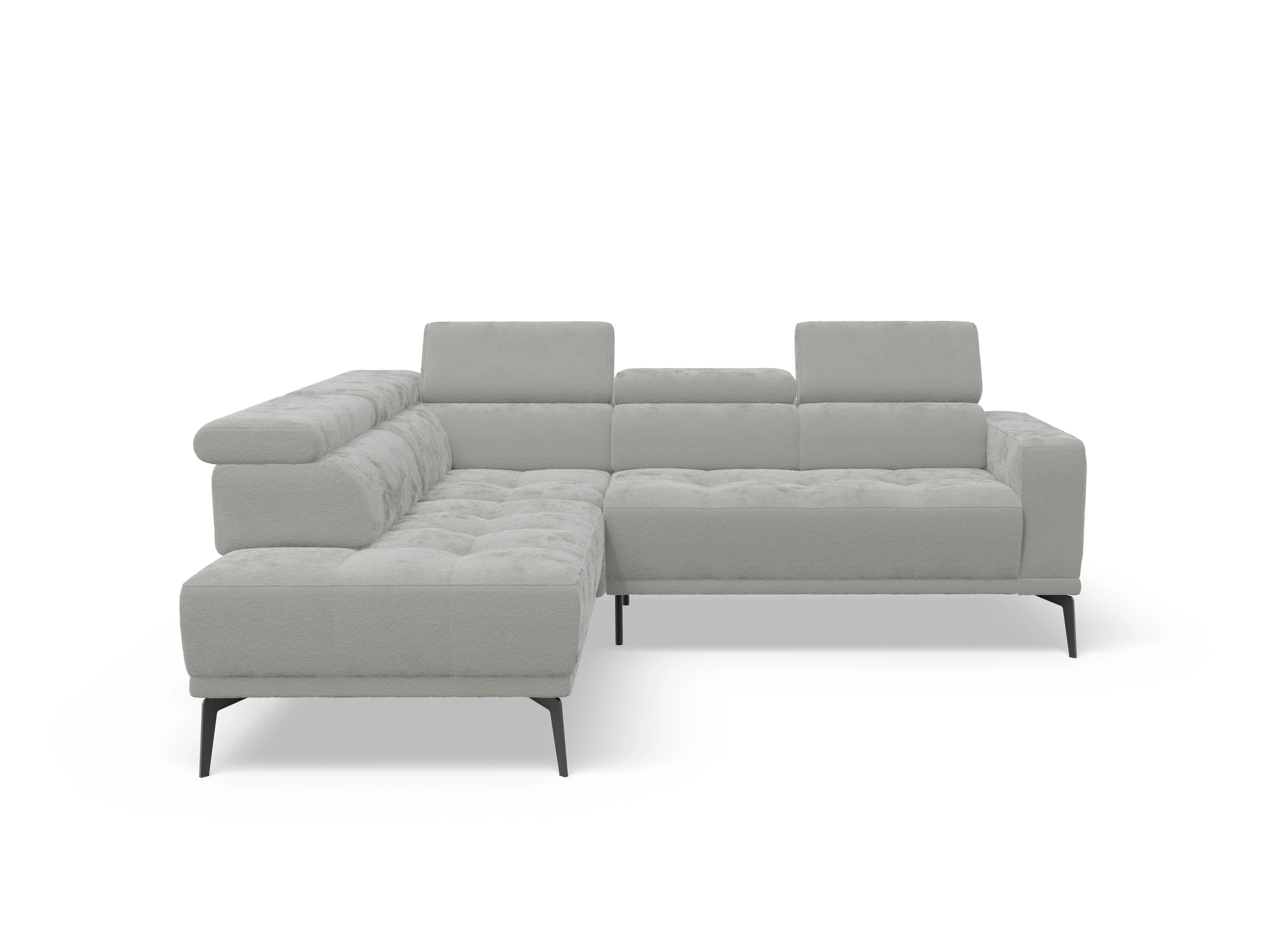 Ansicht des Produktes Marco Ecksofa links Abschluss offen in Stoff Grau