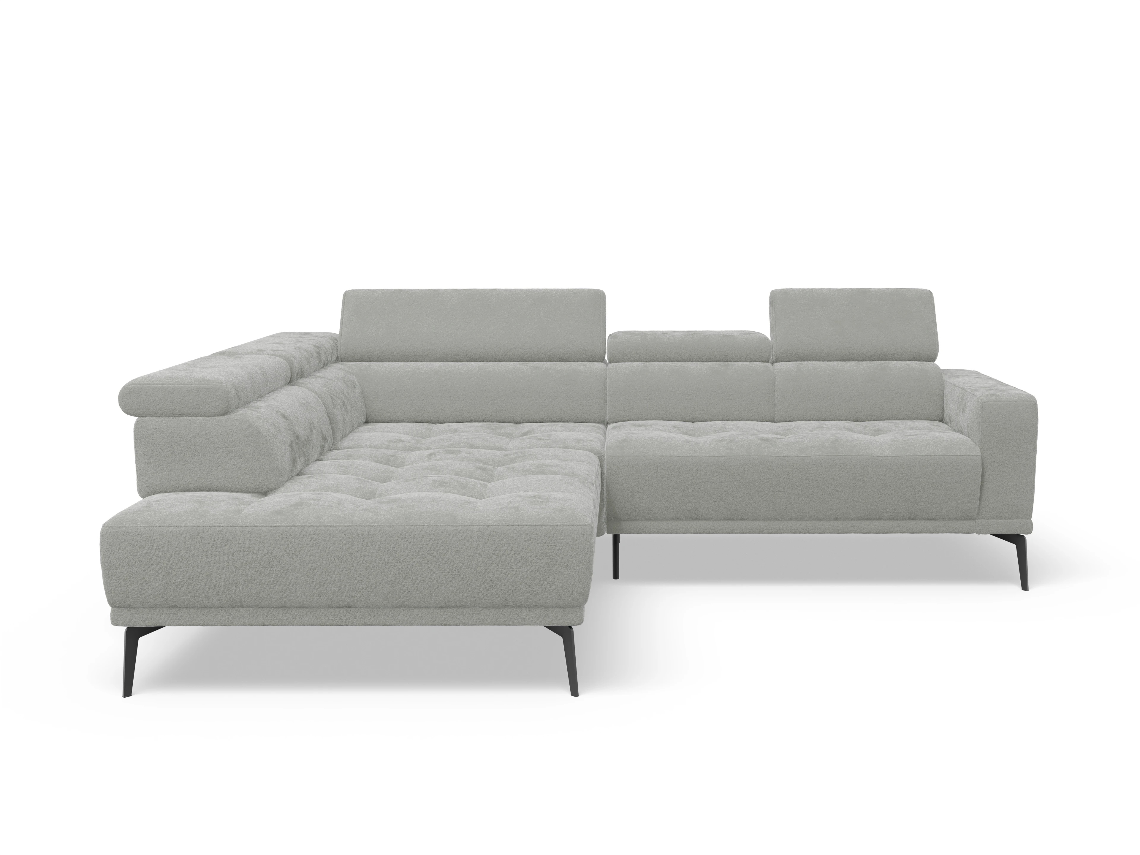 Ansicht des Produktes Marco Ecksofa links Abschluss offen in Stoff Grau