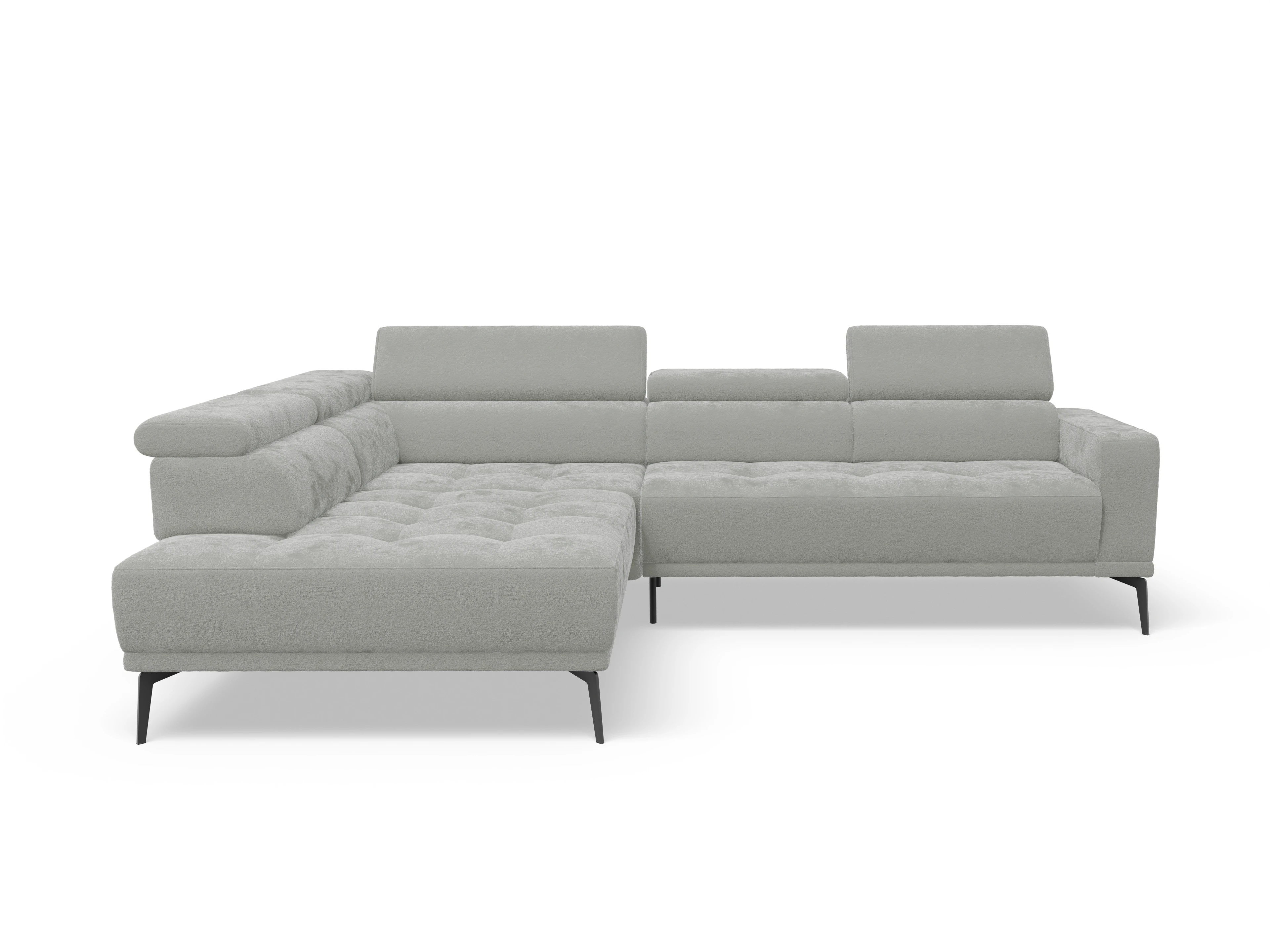 Ansicht des Produktes Marco Ecksofa links Abschluss offen in Stoff Grau