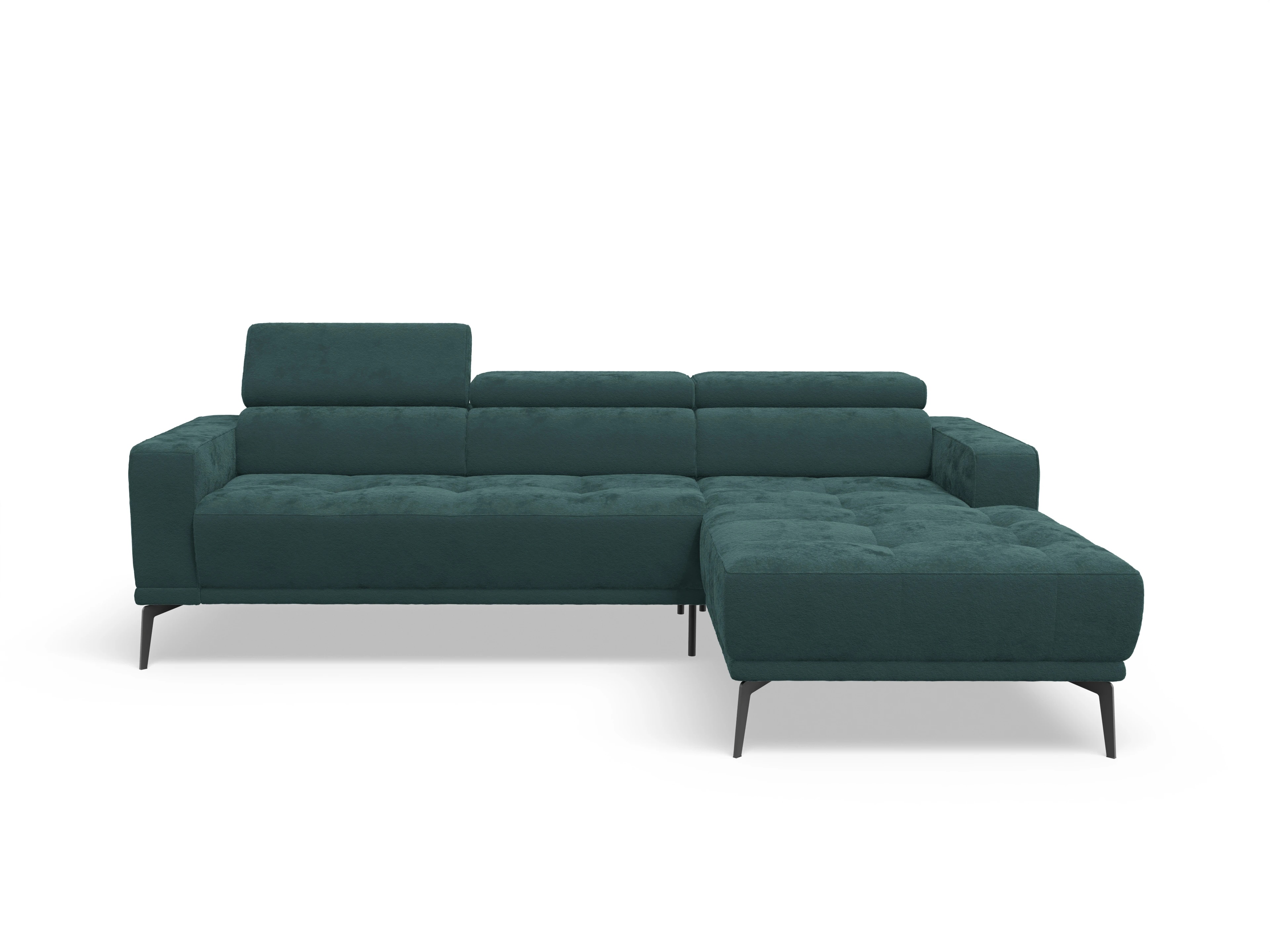 Ansicht des Produktes Marco Ecksofa rechts Abschluss offen in Stoff Blau