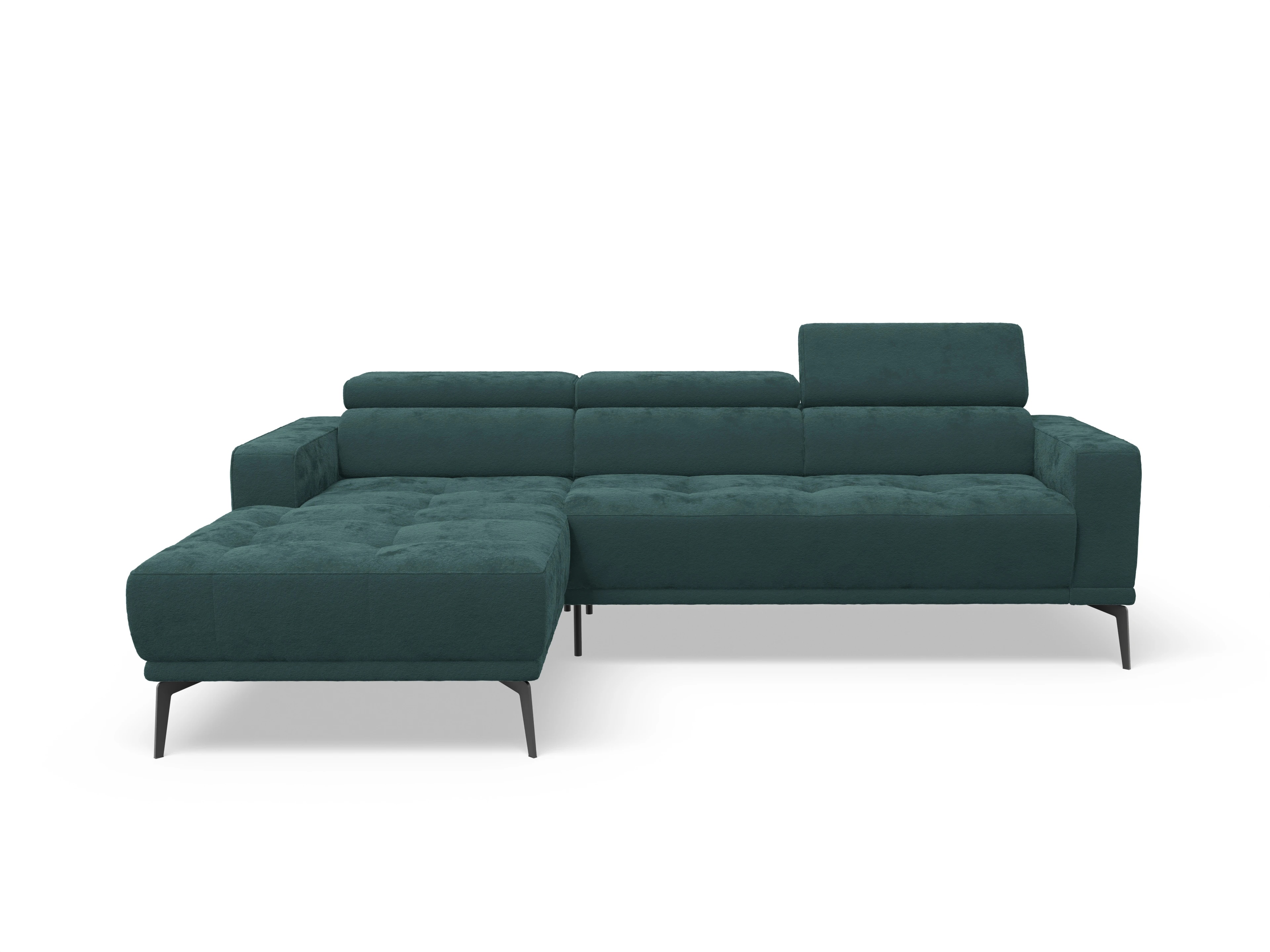 Ansicht des Produktes Marco Ecksofa links Abschluss offen in Stoff Blau