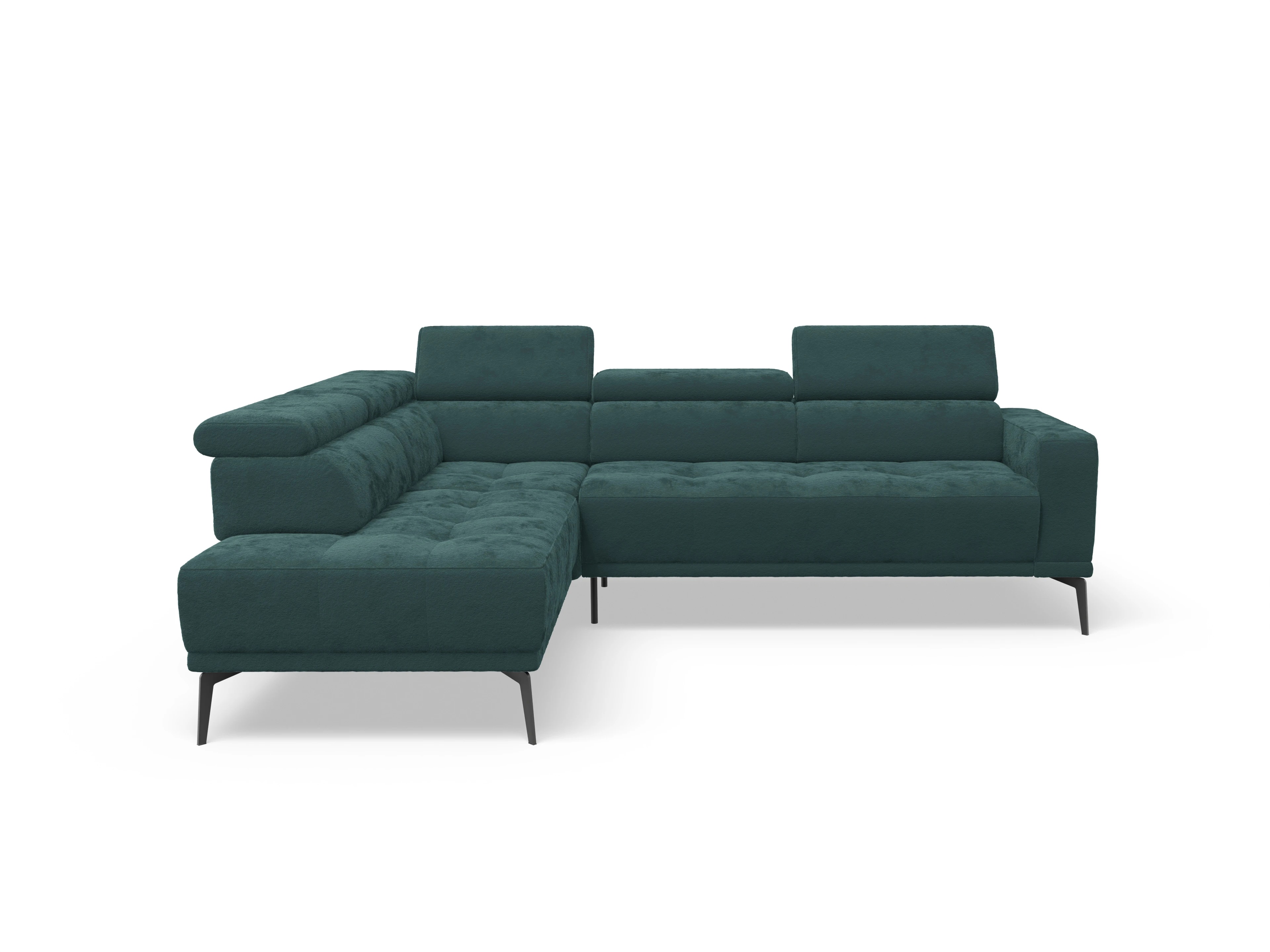 Ansicht des Produktes Marco Ecksofa links Abschluss offen in Stoff Blau