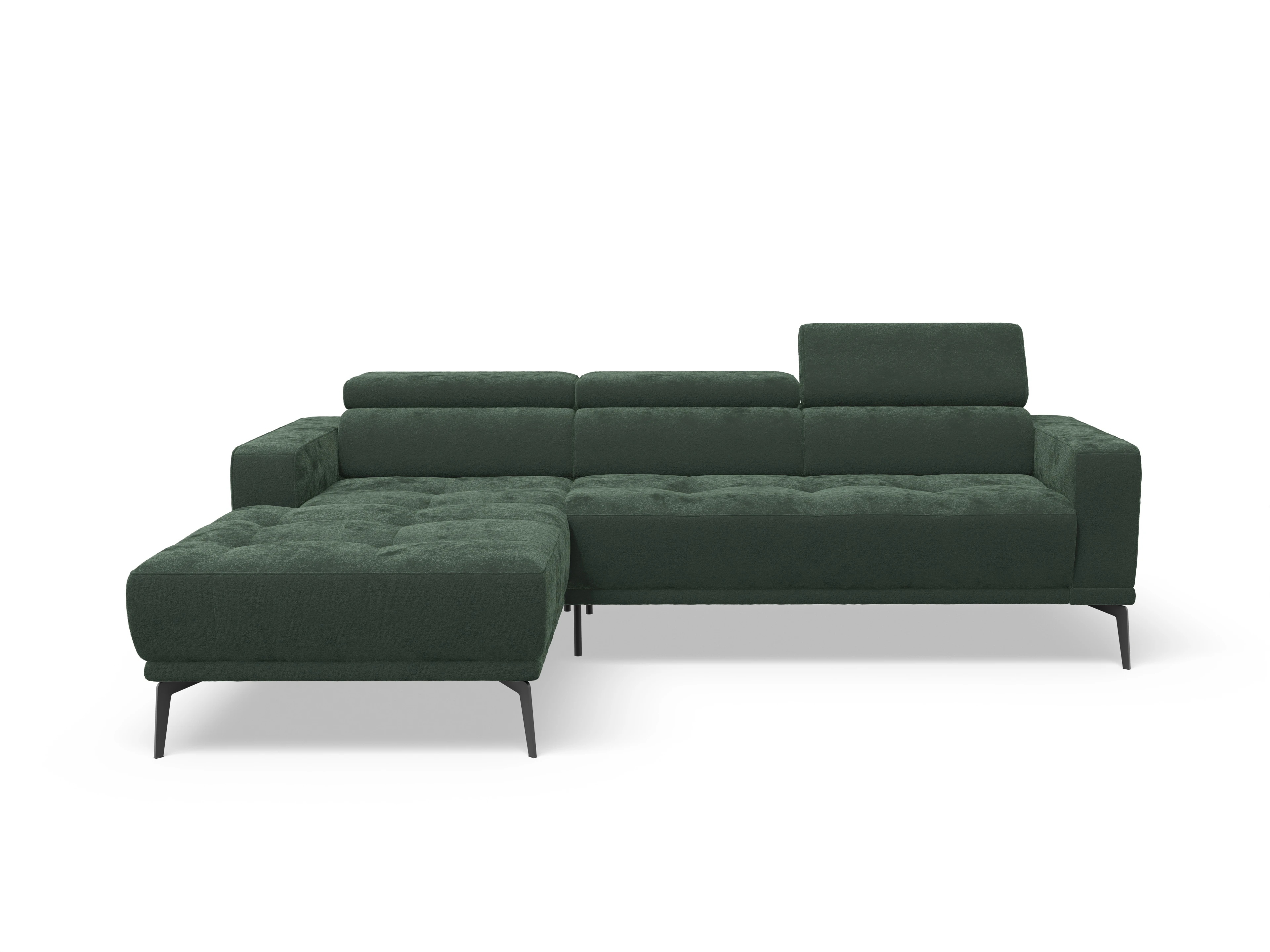 Ansicht des Produktes Marco Ecksofa links Abschluss offen in Stoff Grün