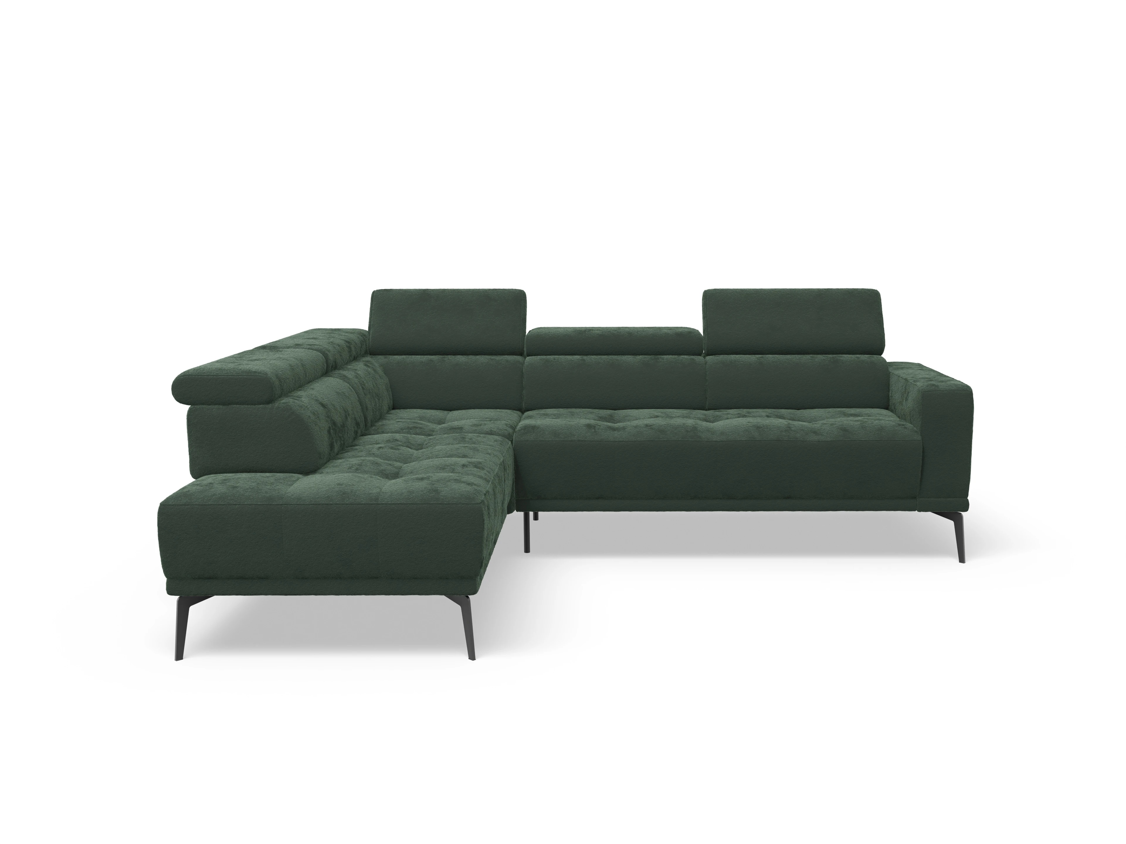 Ansicht des Produktes Marco Ecksofa links Abschluss offen in Stoff Grün