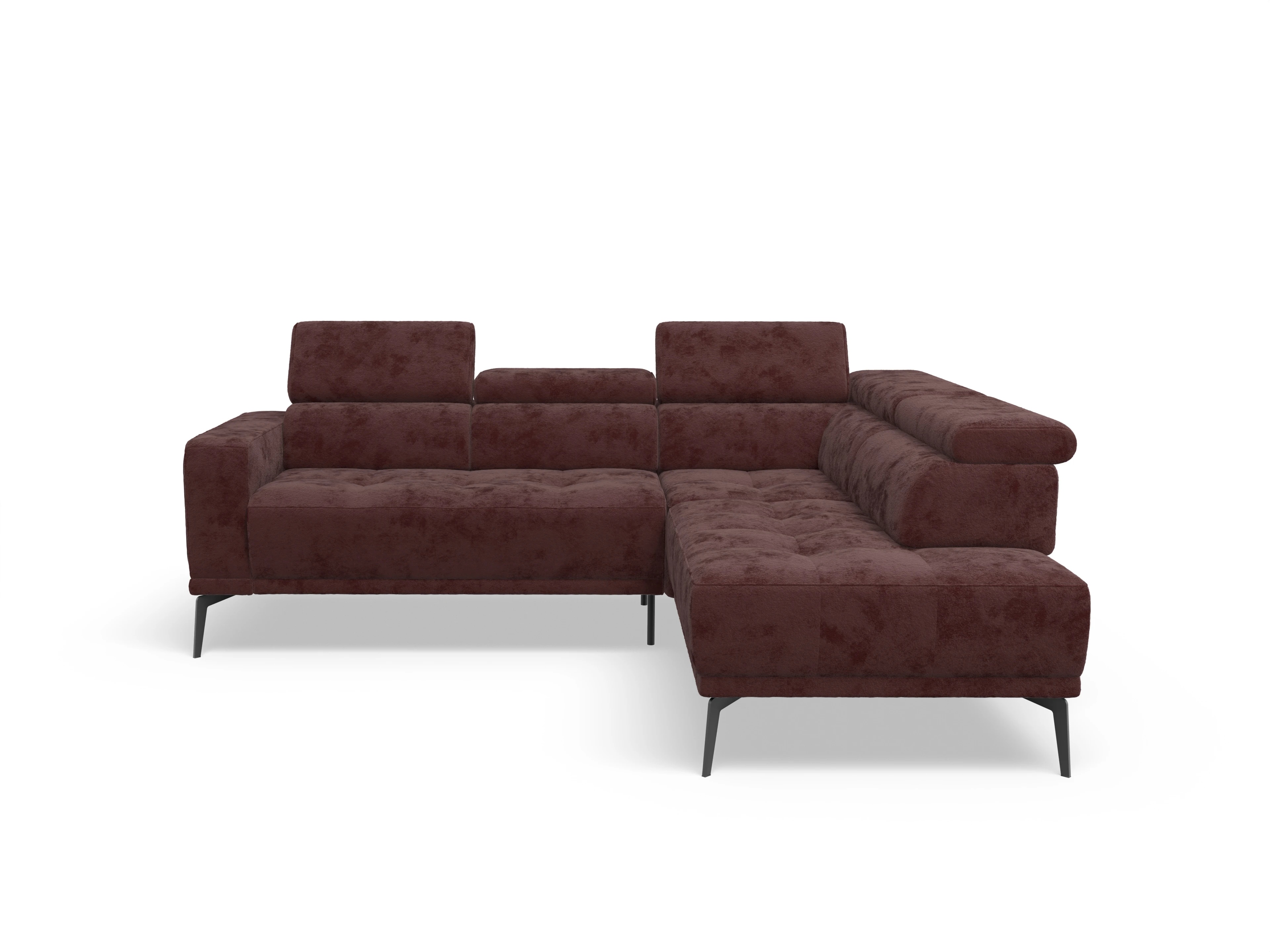 Ansicht des Produktes Marco Ecksofa rechts Abschluss offen in Stoff Rot