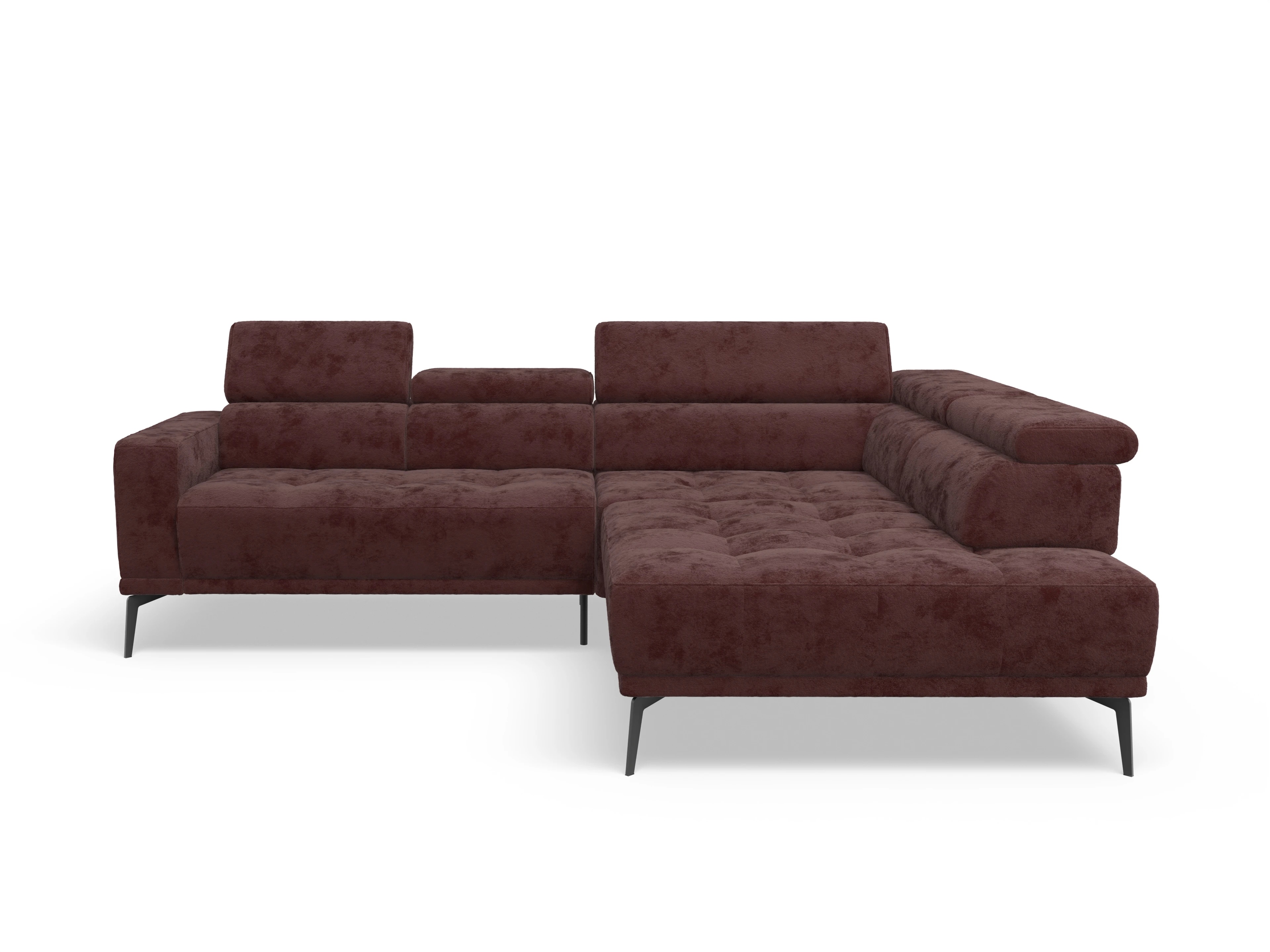 Ansicht des Produktes Marco Ecksofa rechts Abschluss offen in Stoff Rot