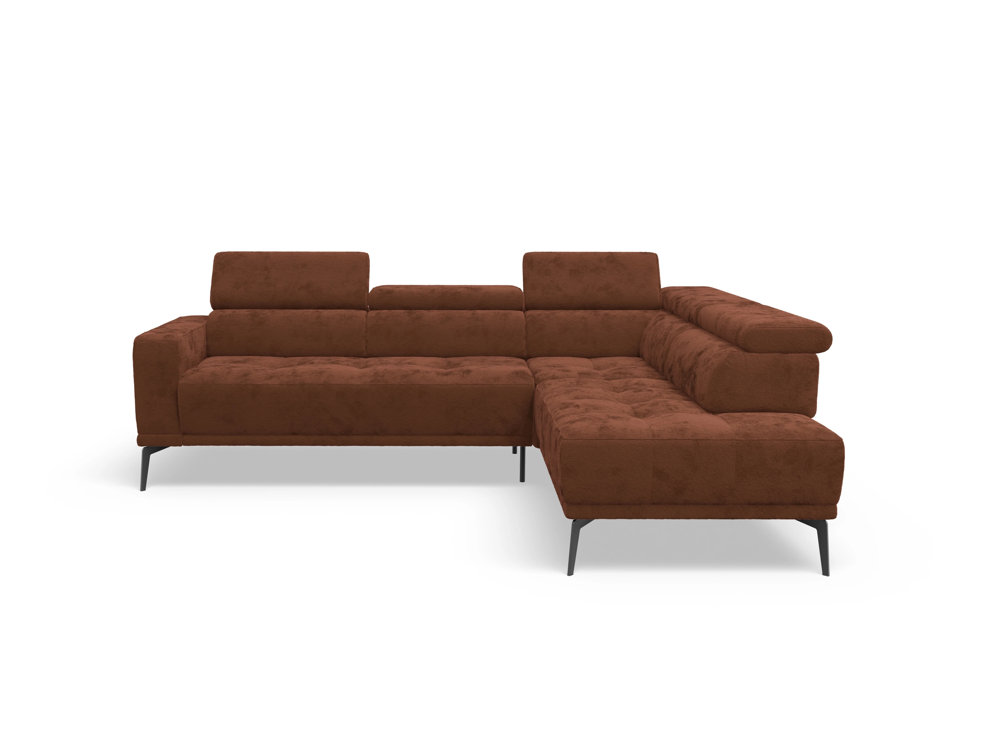 Marco Aho kl Medium R Ansicht des Produktes Marco Ecksofa rechts Abschluss offen in Stoff Rot