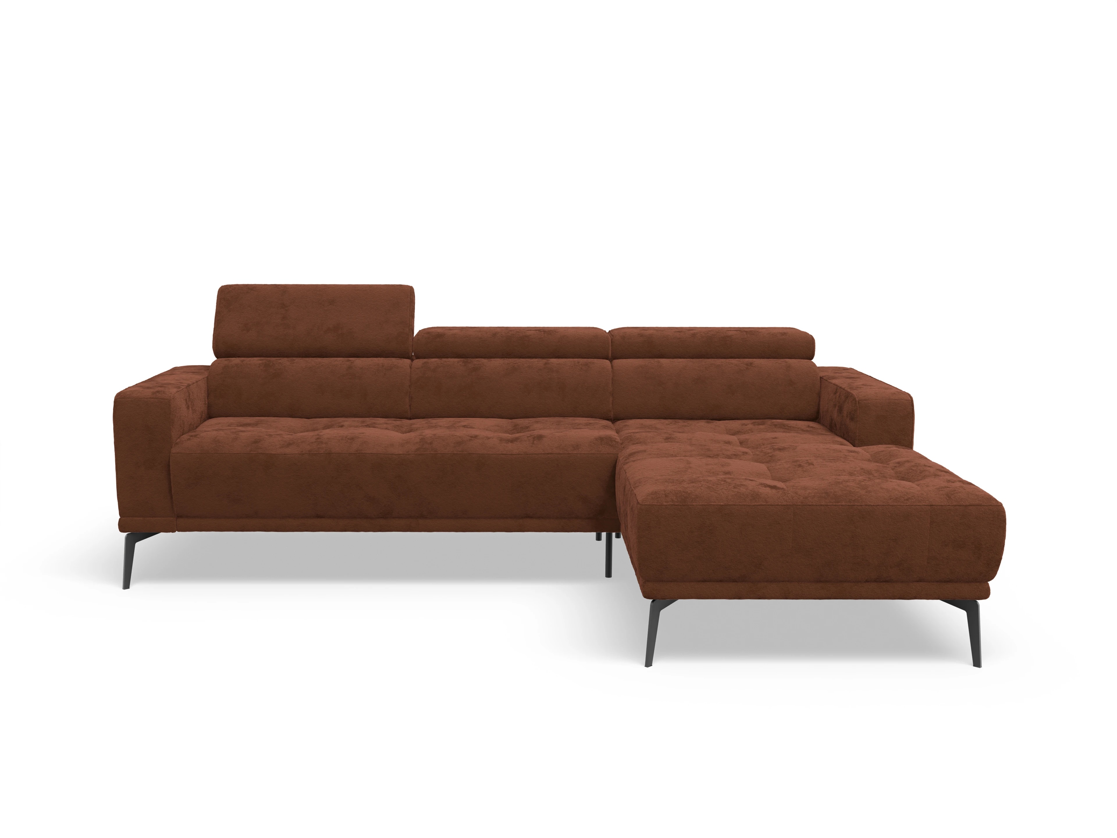 Ansicht des Produktes Marco Ecksofa rechts Abschluss offen in Stoff Rot