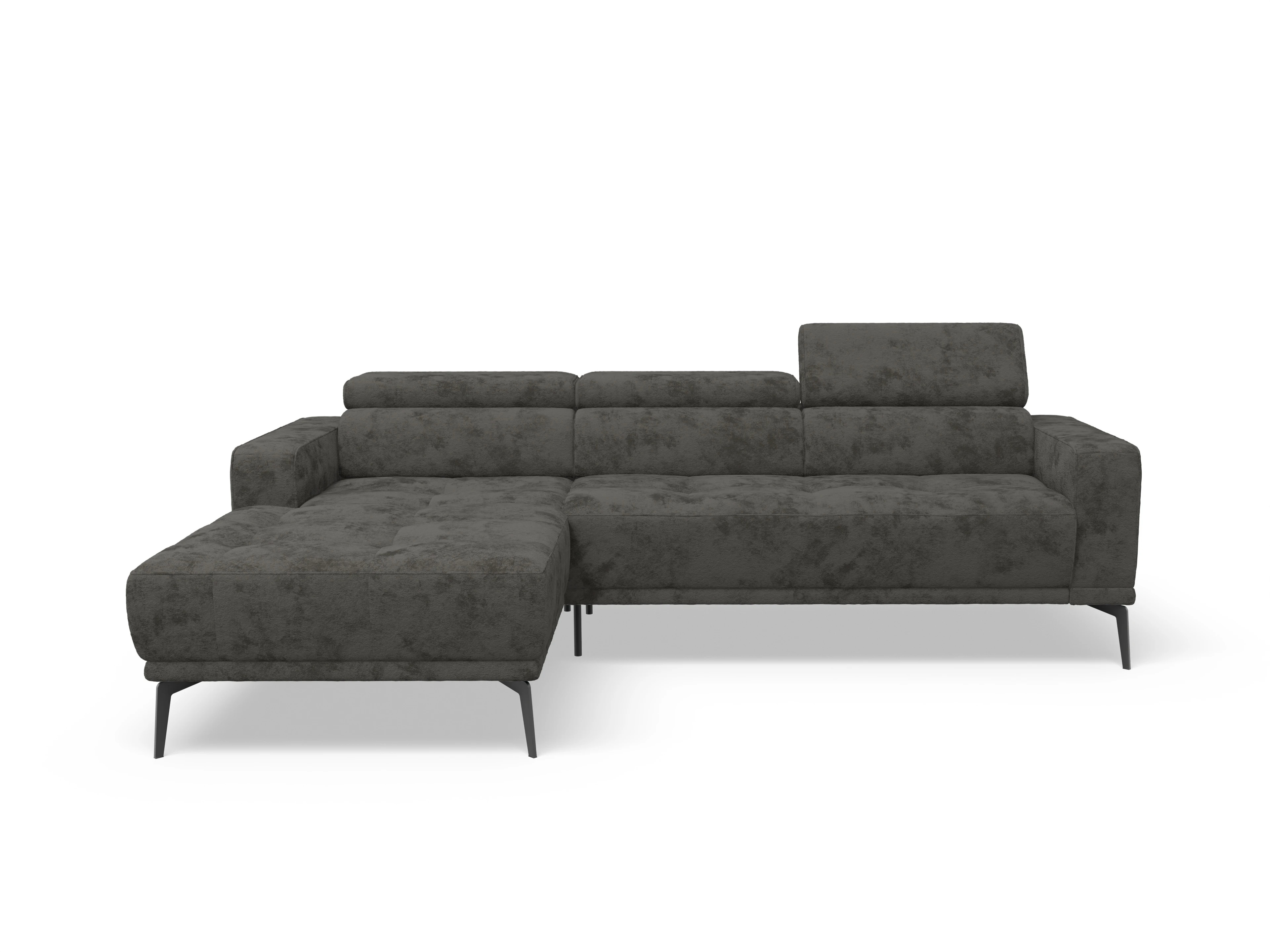 Ansicht des Produktes Marco Ecksofa links Abschluss offen in Stoff Braun