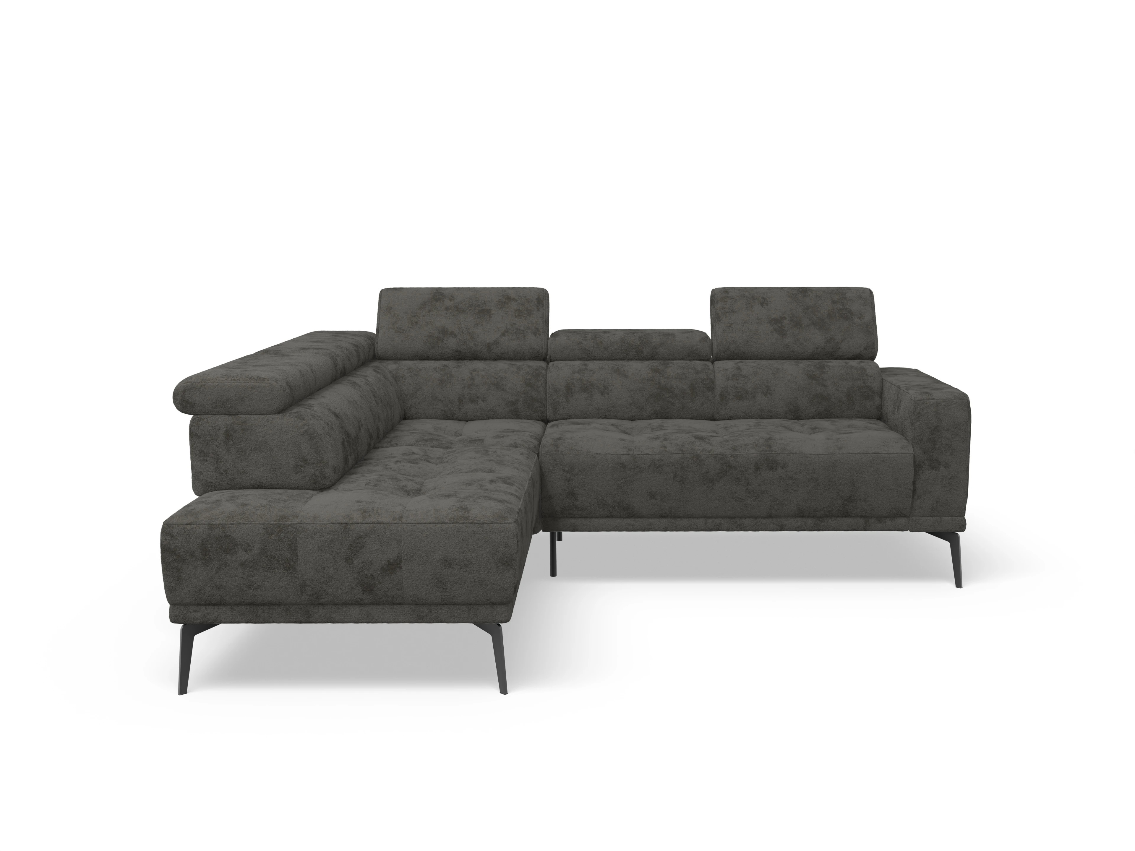 Ansicht des Produktes Marco Ecksofa links Abschluss offen in Stoff Braun
