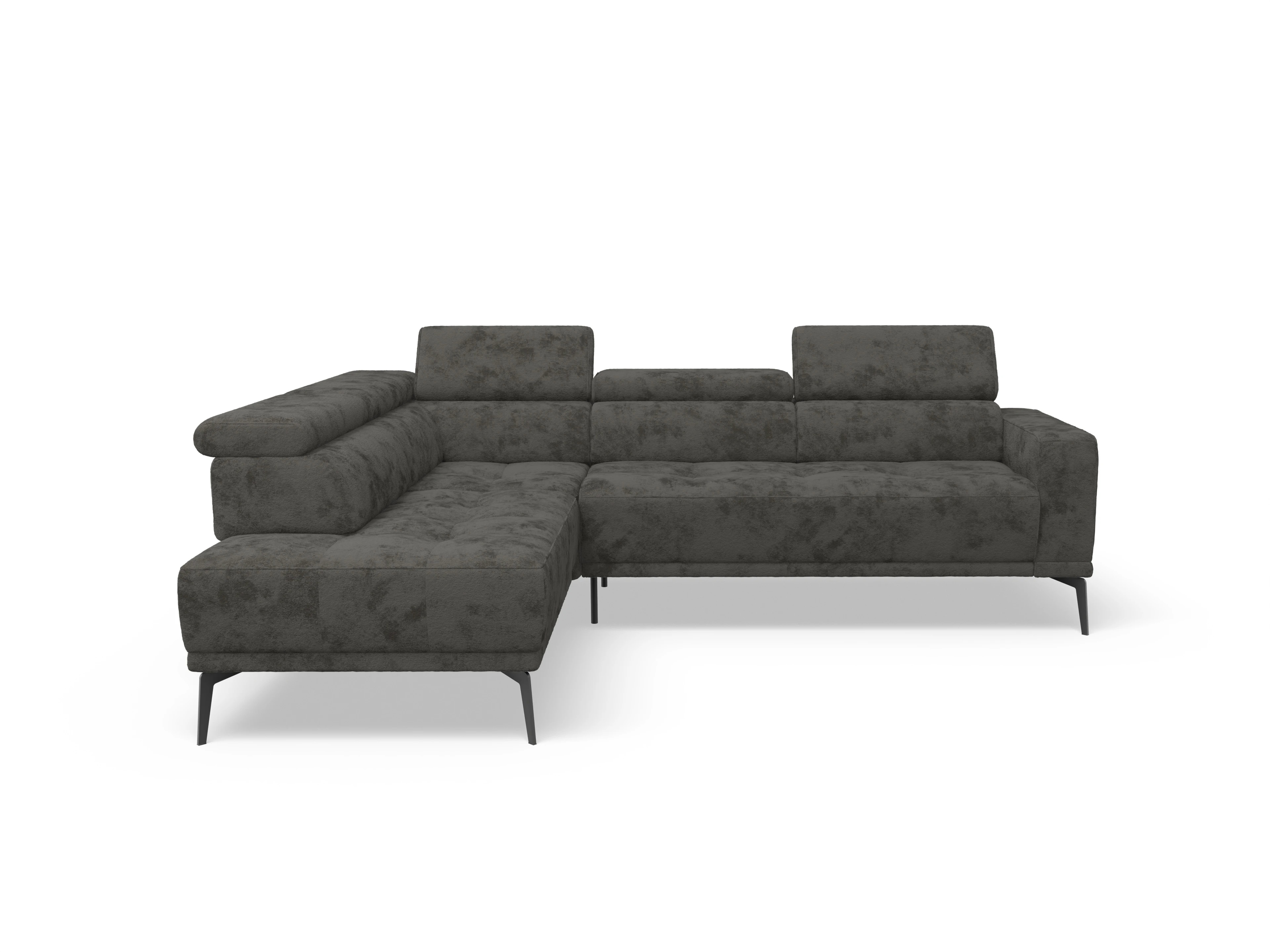 Ansicht des Produktes Marco Ecksofa links Abschluss offen in Stoff Braun