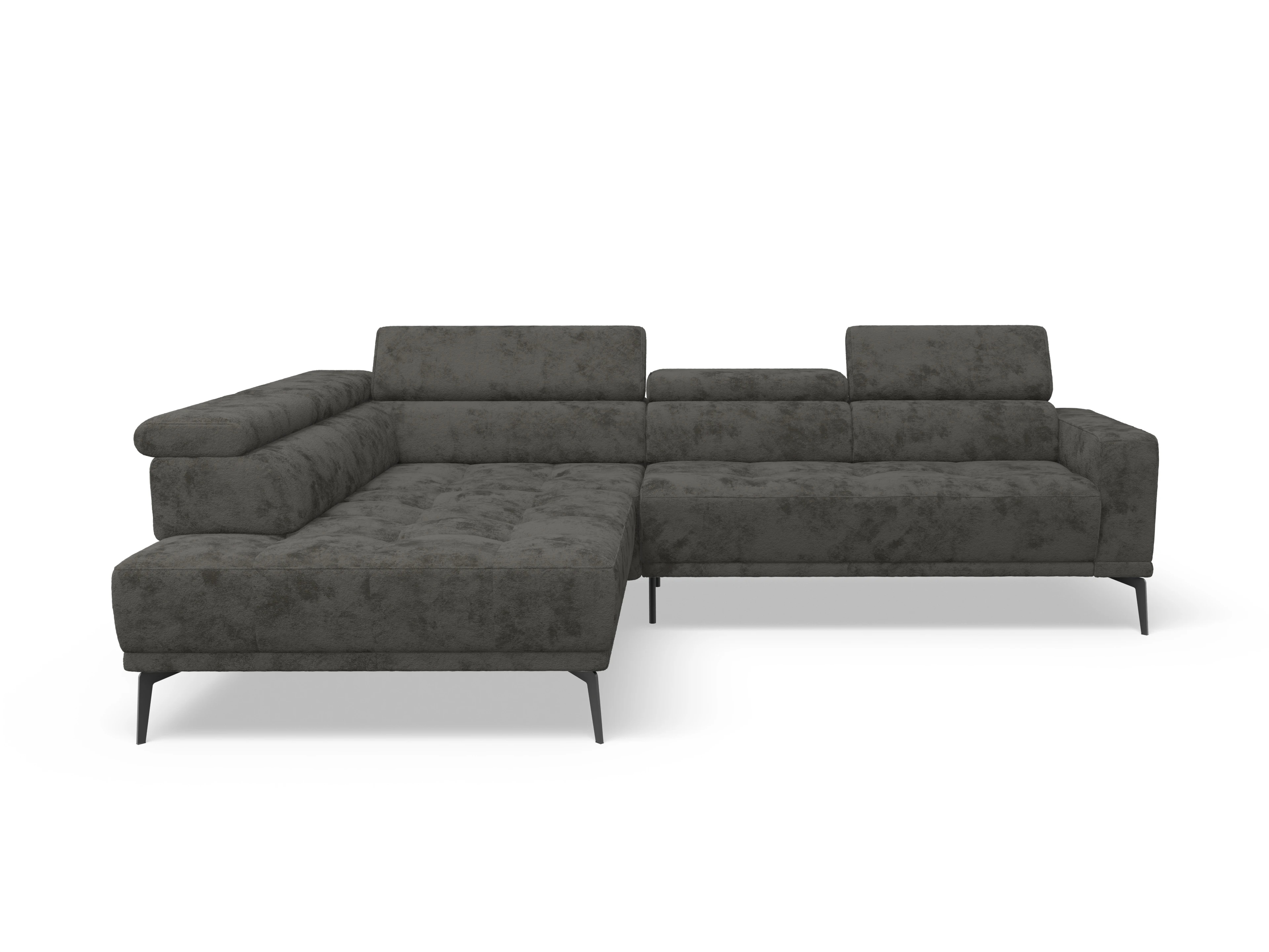 Marco Aho gr Medium L (mit Funktionen) Ansicht des Produktes Marco Ecksofa links Abschluss offen in Stoff Braun
