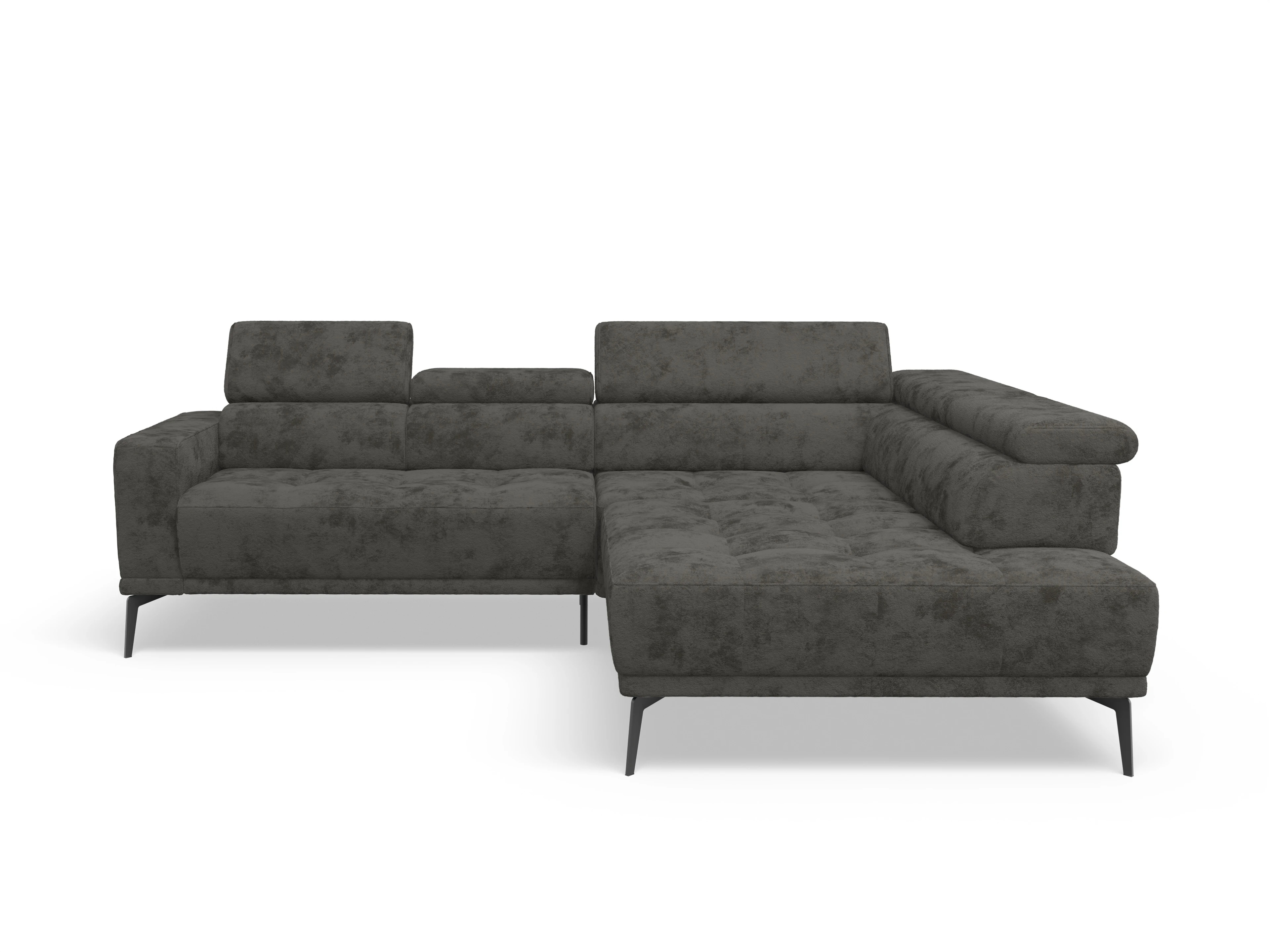 Ansicht des Produktes Marco Ecksofa rechts Abschluss offen in Stoff Braun
