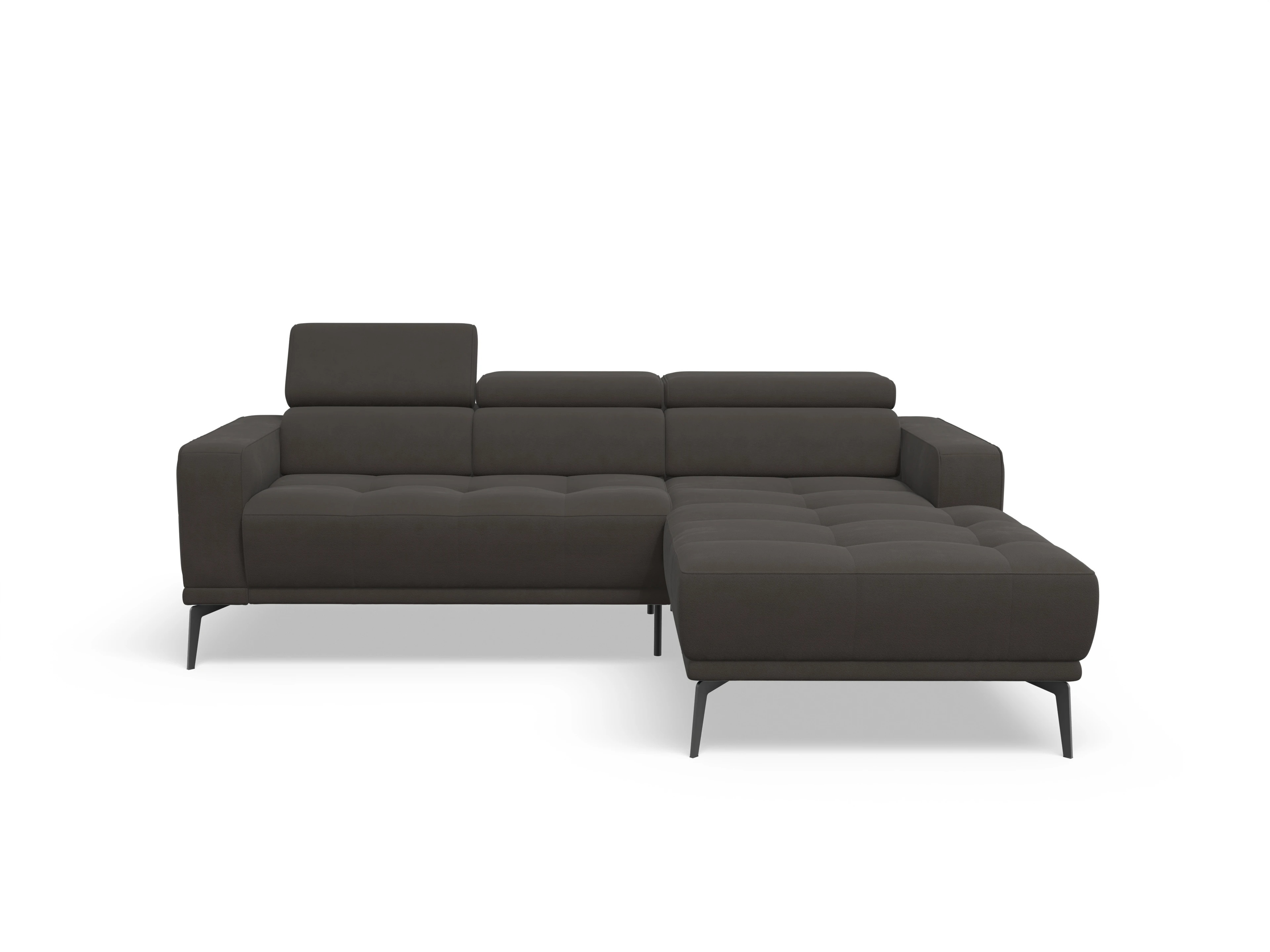 Ansicht des Produktes Marco Ecksofa rechts Abschluss offen in Stoff Braun
