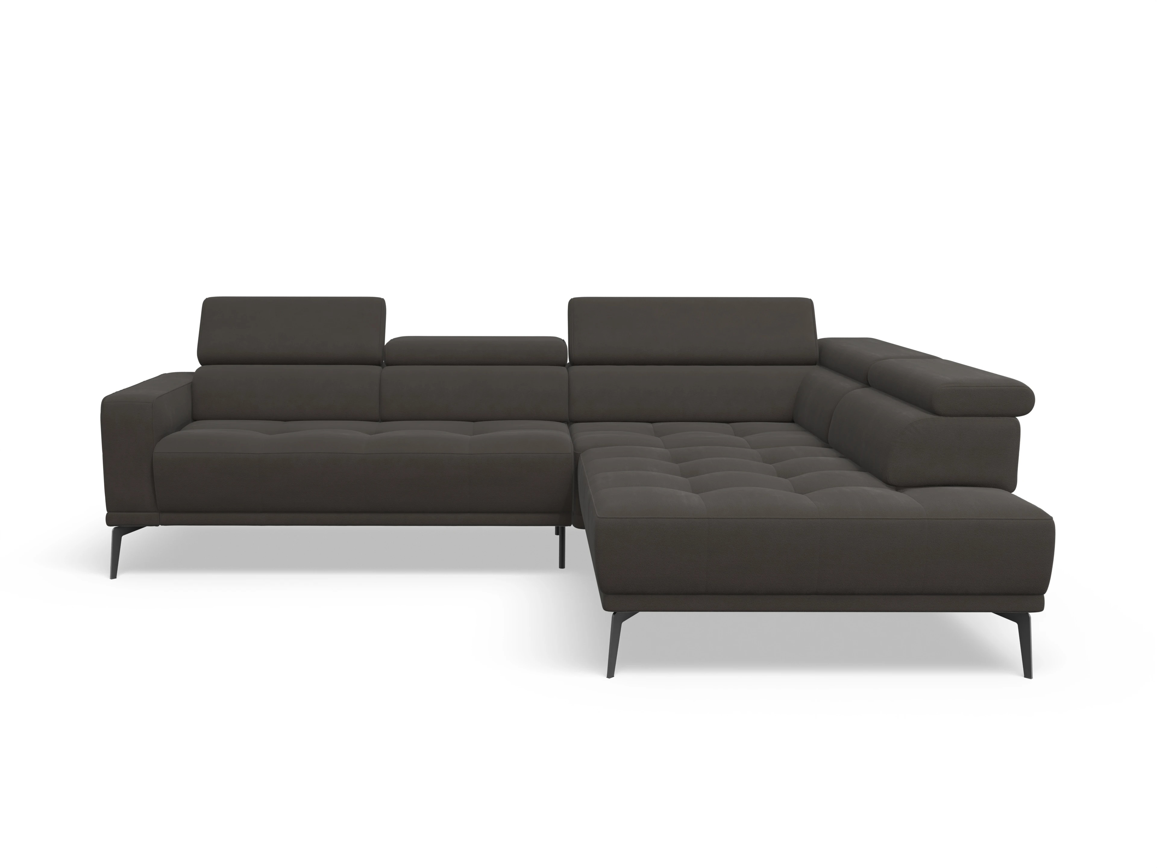 Ansicht des Produktes Marco Ecksofa rechts Abschluss offen in Stoff Braun