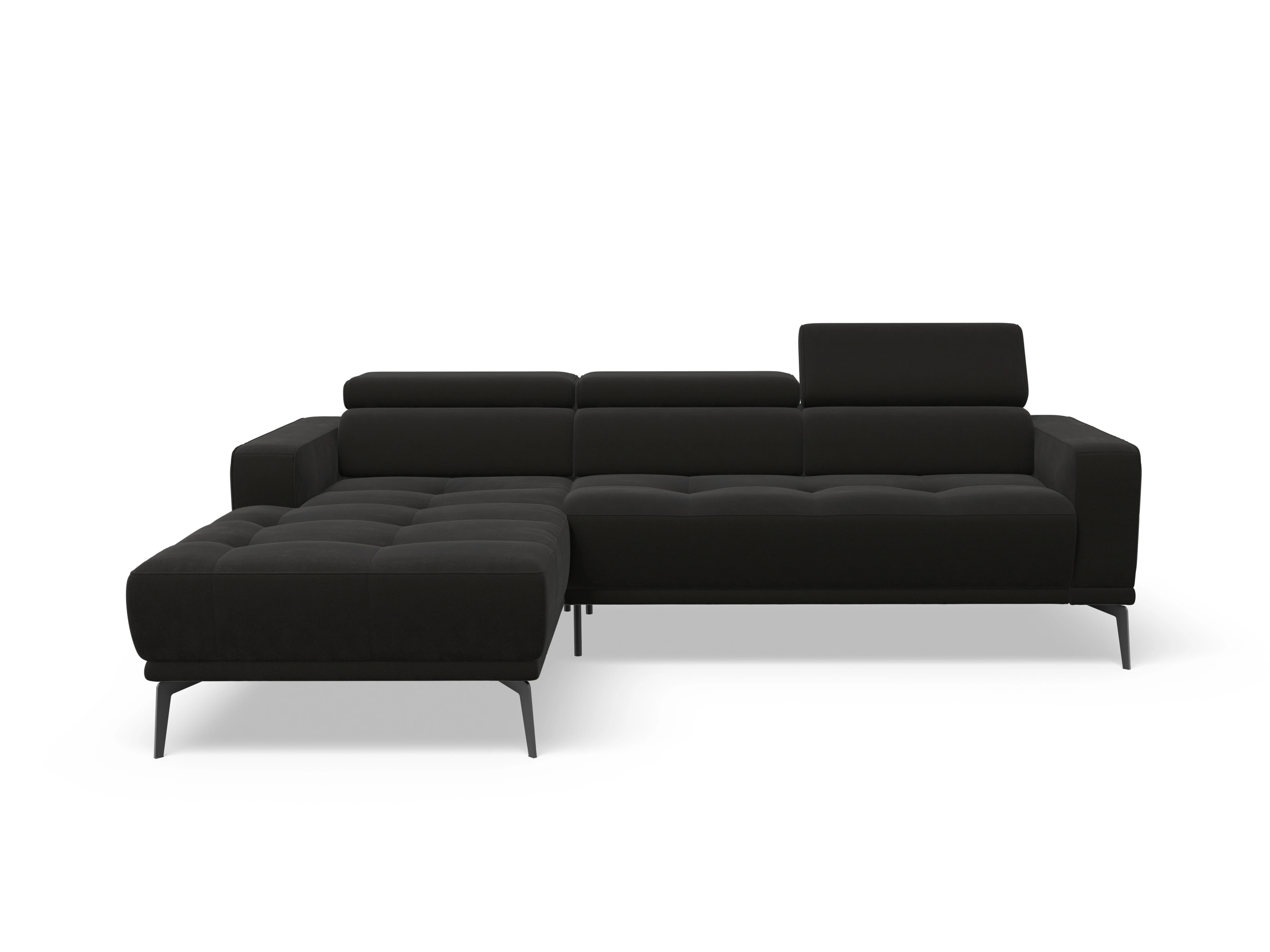 Ansicht des Produktes Marco Ecksofa links Abschluss offen in Stoff Braun