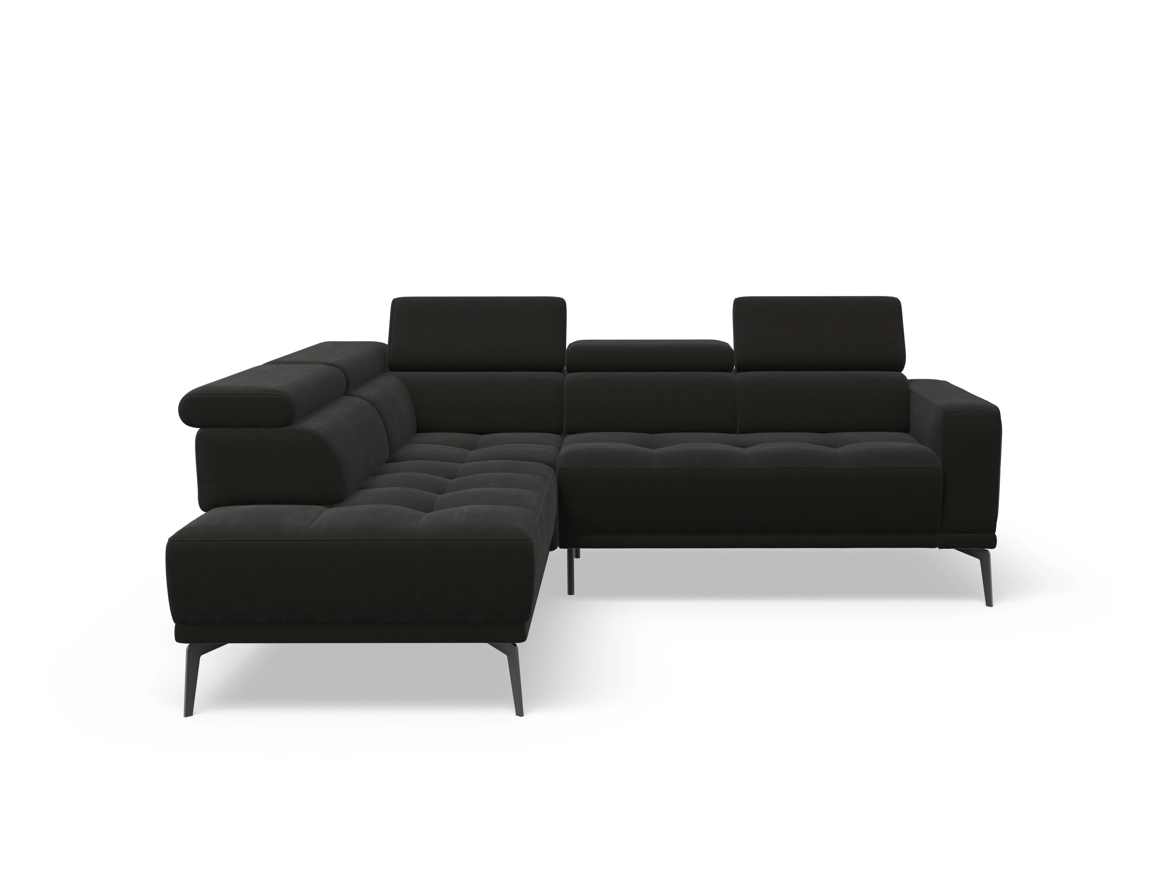 Marco Aho kl Small L Ansicht des Produktes Marco Ecksofa links Abschluss offen in Stoff Braun