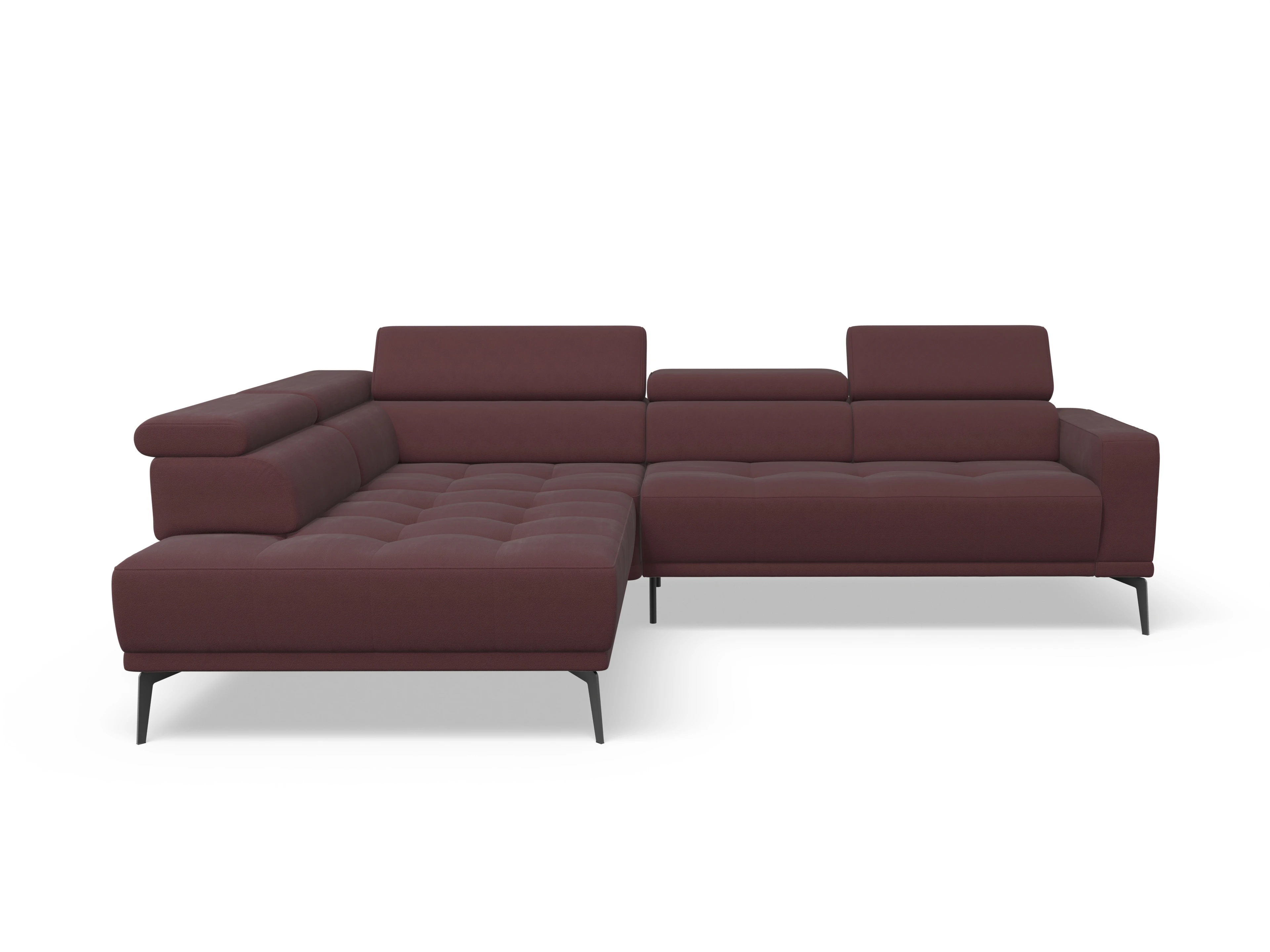 Ansicht des Produktes Marco Ecksofa links Abschluss offen in Stoff Rot