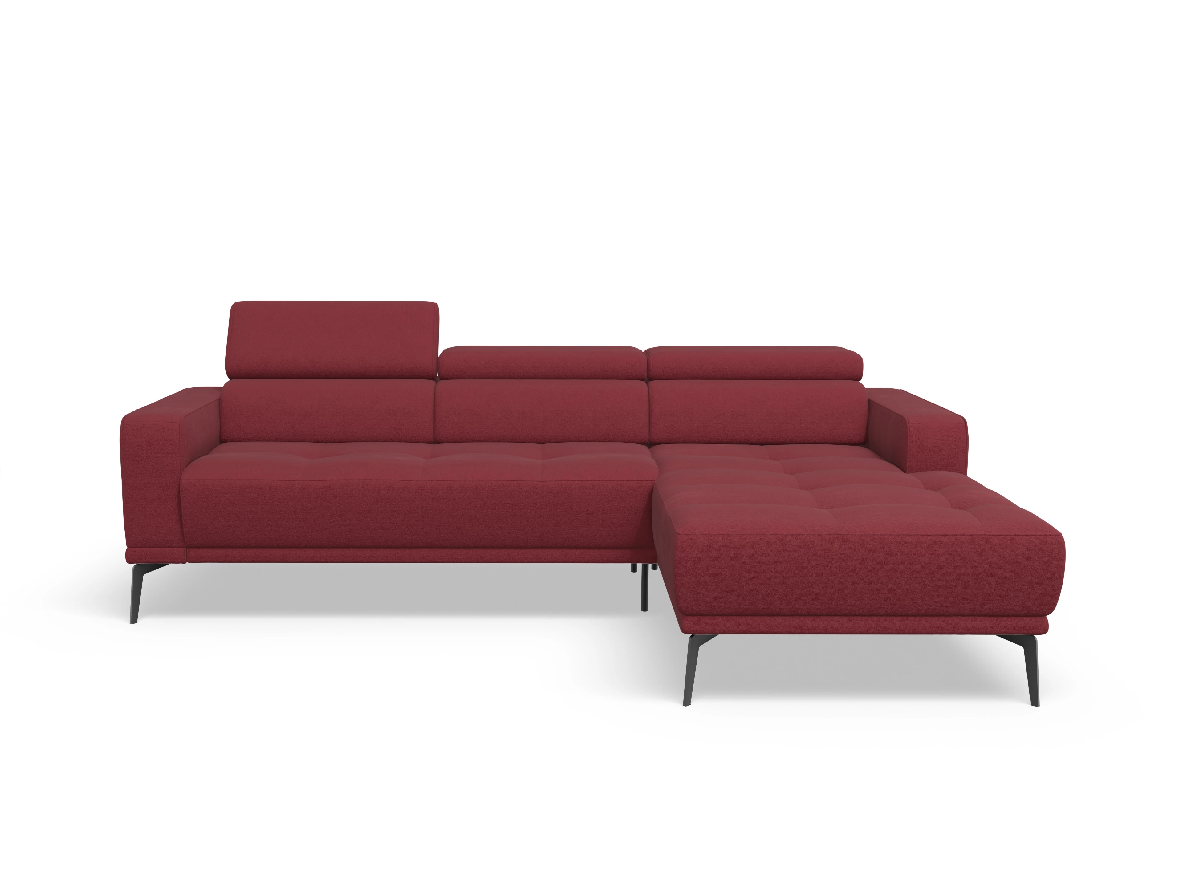 Ansicht des Produktes Marco Ecksofa rechts Abschluss offen in Stoff Rot