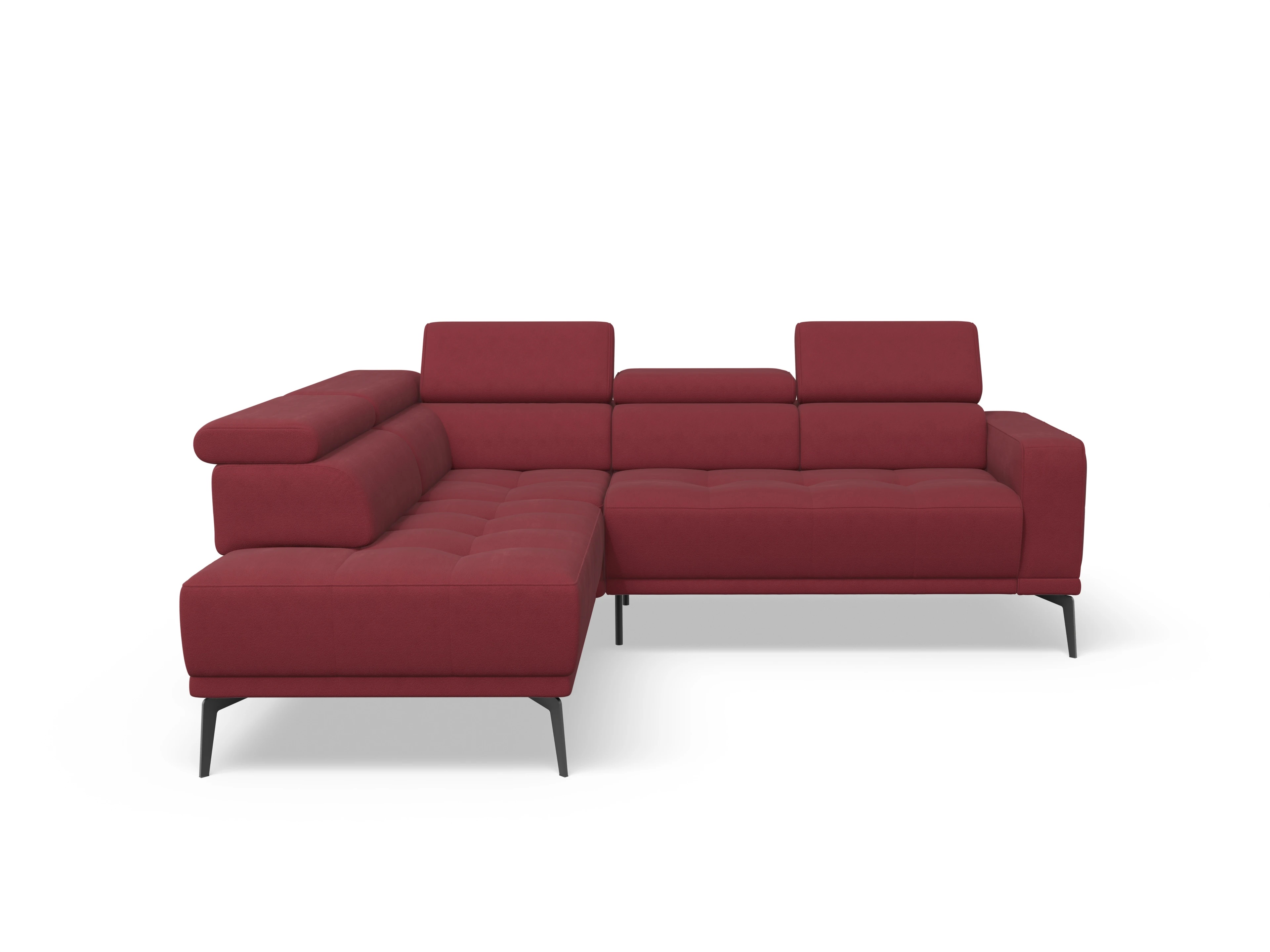 Ansicht des Produktes Marco Ecksofa links Abschluss offen in Stoff Rot