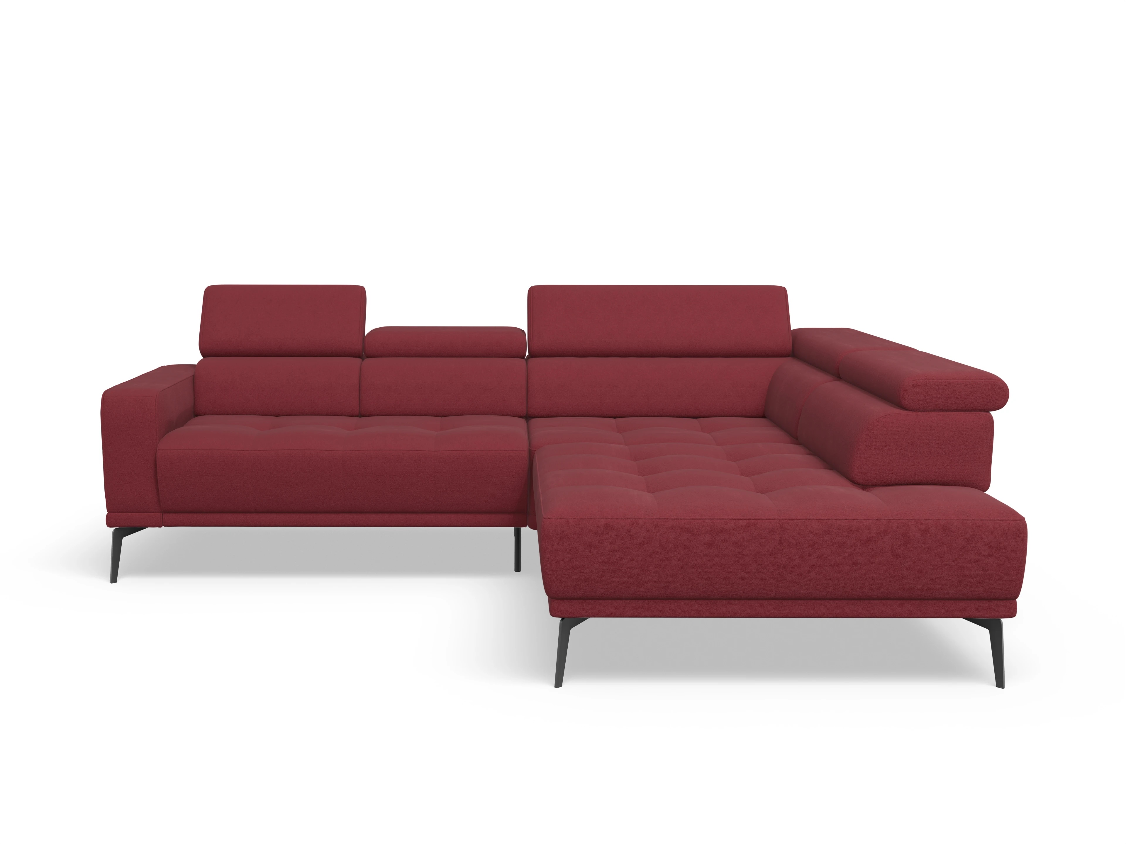 Ansicht des Produktes Marco Ecksofa rechts Abschluss offen in Stoff Rot