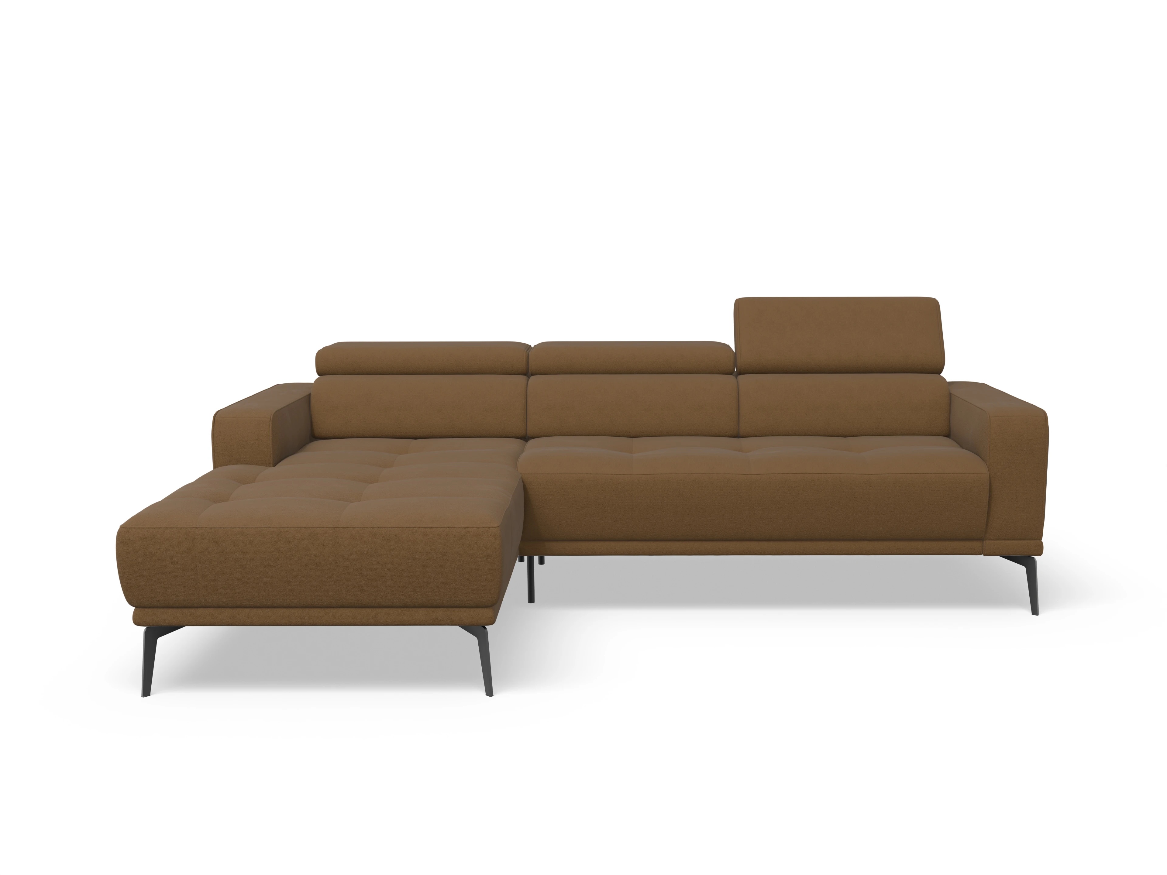 Marco LO Medium L Ansicht des Produktes Marco Ecksofa links Abschluss offen in Stoff Gelb